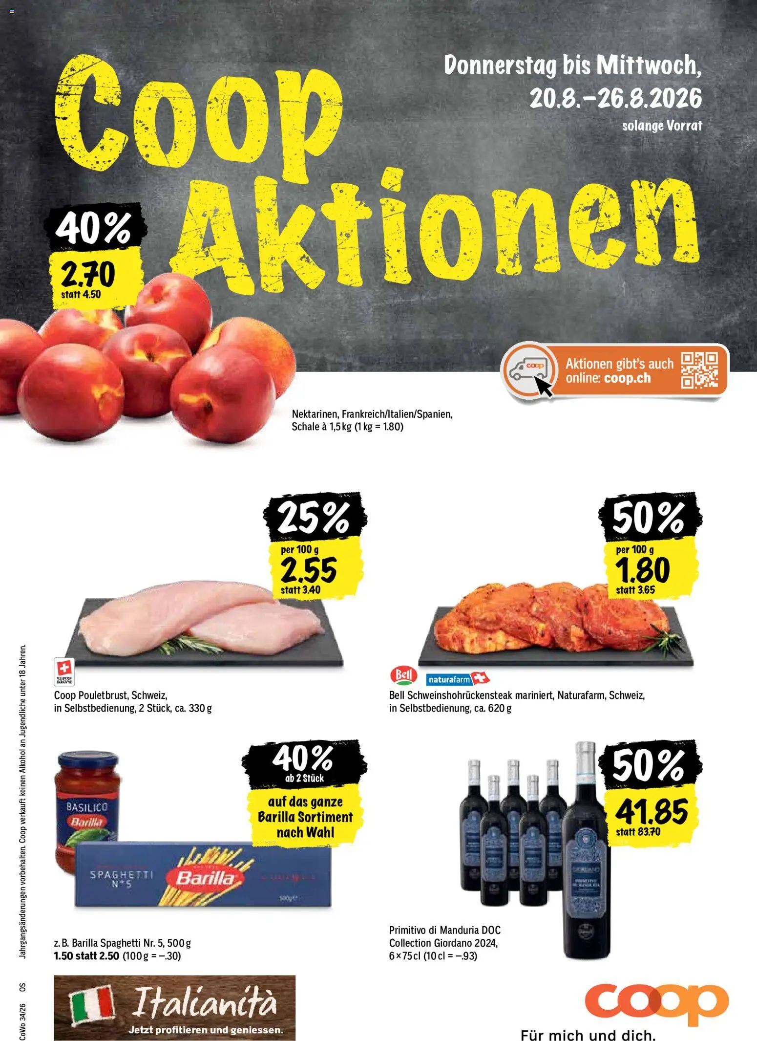 Vorschau des Merkblatts Coop aktionen vom Shop Coop gültig von 20.08.2026 bis 26.08.2026