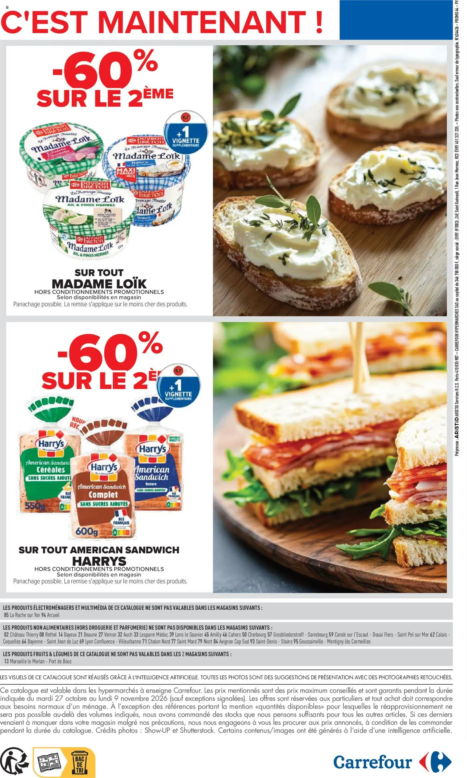 Prévisualisation de Carrefour Vos promos du quotidien du magasin Carrefour formulaire valide 27/10/2026 - Fromage, Cahors, Fruits, Jean, Ail, Couette, Céréales, Fromage fouetté