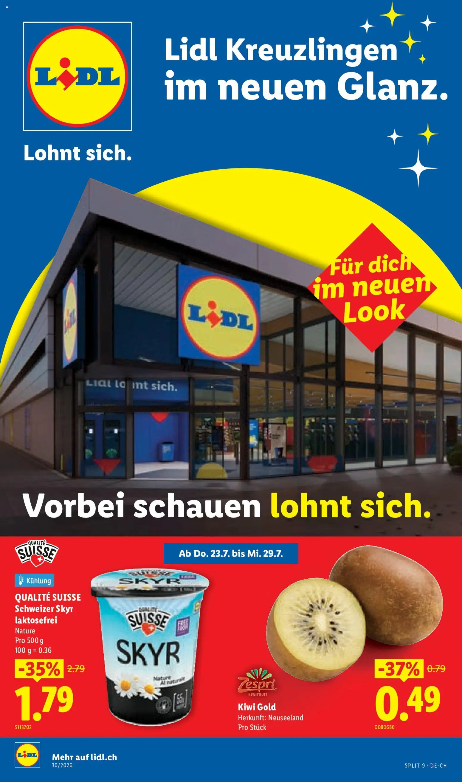 Vorschau des Merkblatts Lidl aktionen Kreuzlingen vom Shop Lidl gültig von 23.07.2026 bis 29.07.2026 - Kiwi