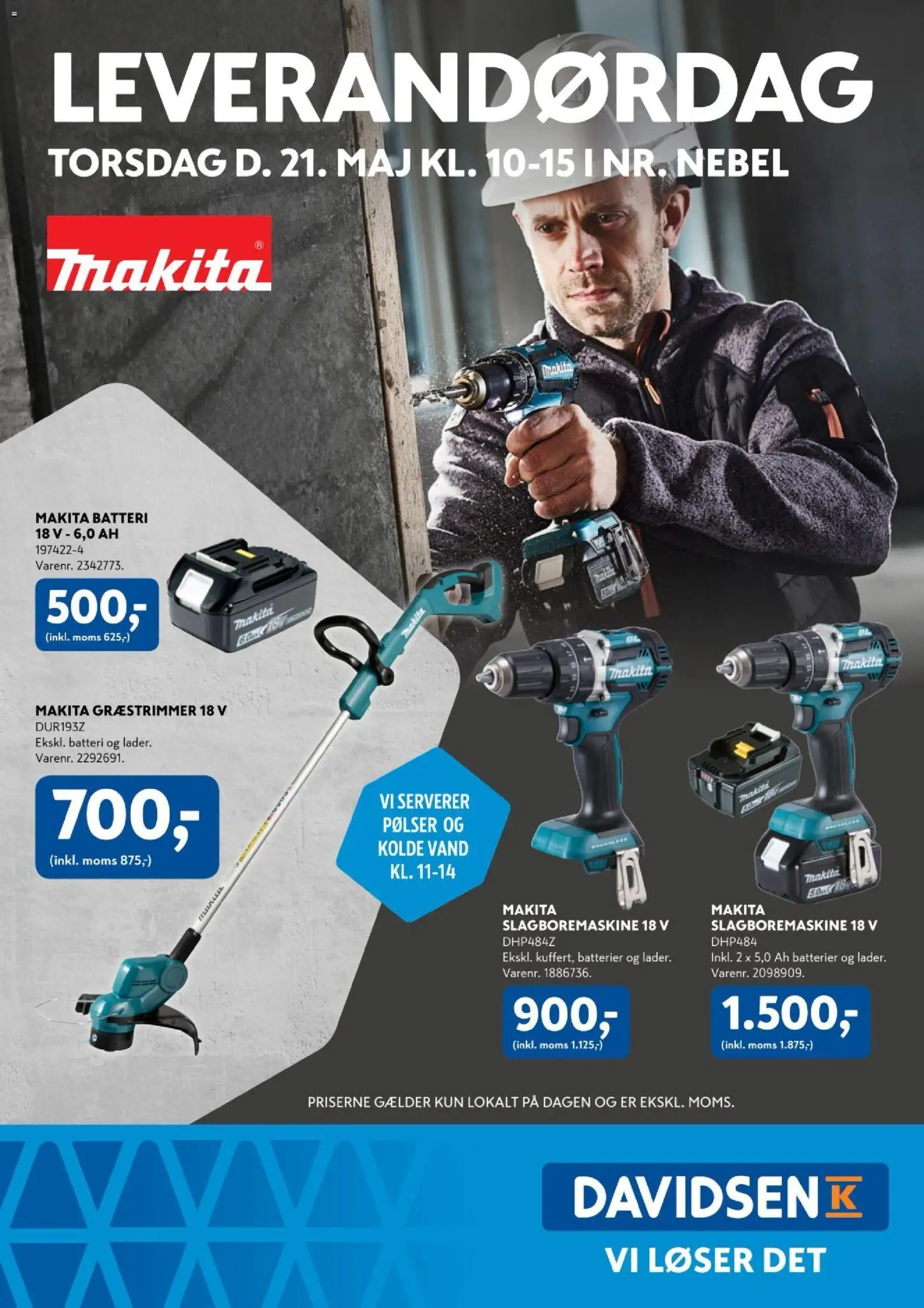 Eksempel på tilbudsavis Davidsen - Leverandørdag Makita Nr. Nebel fra butik Davidsen gyldig fra 21/05/2026