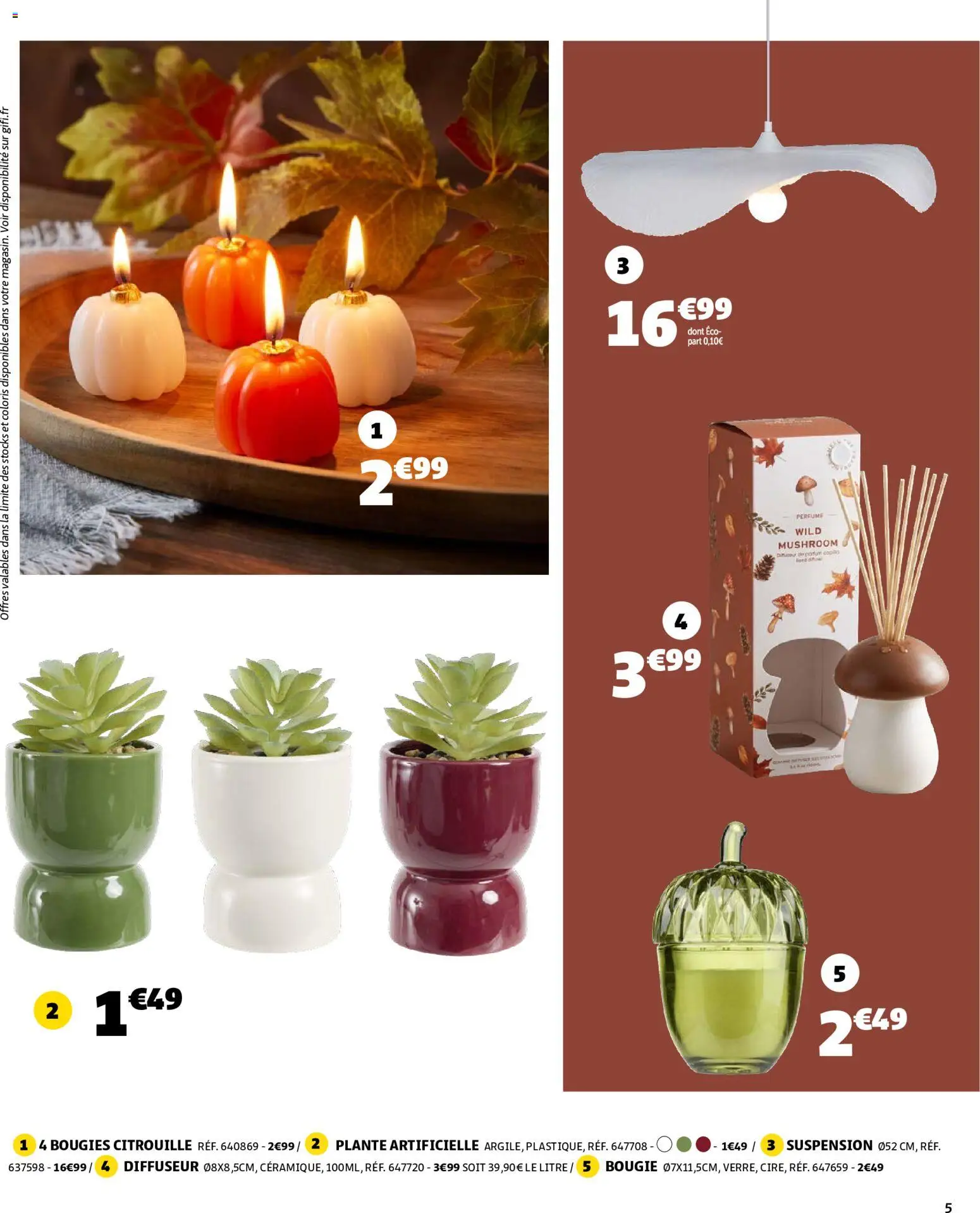Prévisualisation de GiFi catalogue du magasin GiFi formulaire valide 01/09/2026 - Bougies, Citrouille, Suspension, Diffuseur, Plante artificielle