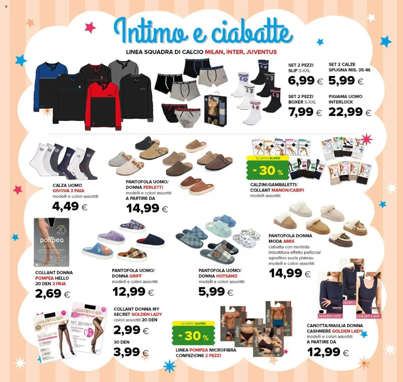 Anteprima dell'opuscolo Oasi volantino Zagarolo dal negozio Oasi valido da 22/10/2026 - Boxer, Ciabatte, Intimo, Pigiama, Collant, Spugna, Slip