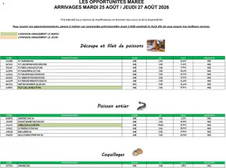 Prévisualisation de Promocash Opportunités Marée du magasin Promocash formulaire valide 25/08/2026