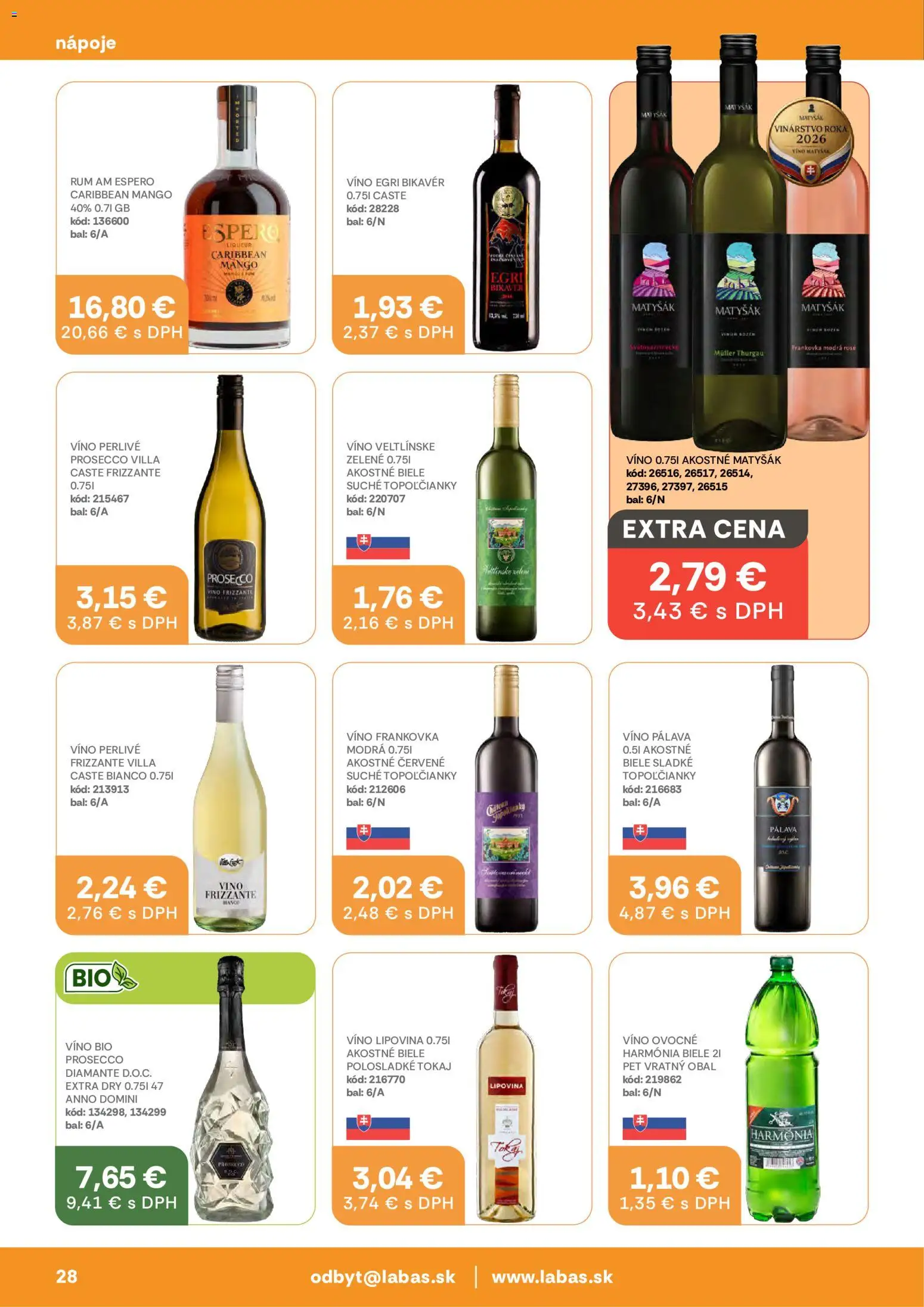 Náhľad Labaš letáku platného od 23.10.2026 - Mango, Víno, Prosecco, Rum, Nápoje, Perlivé víno
