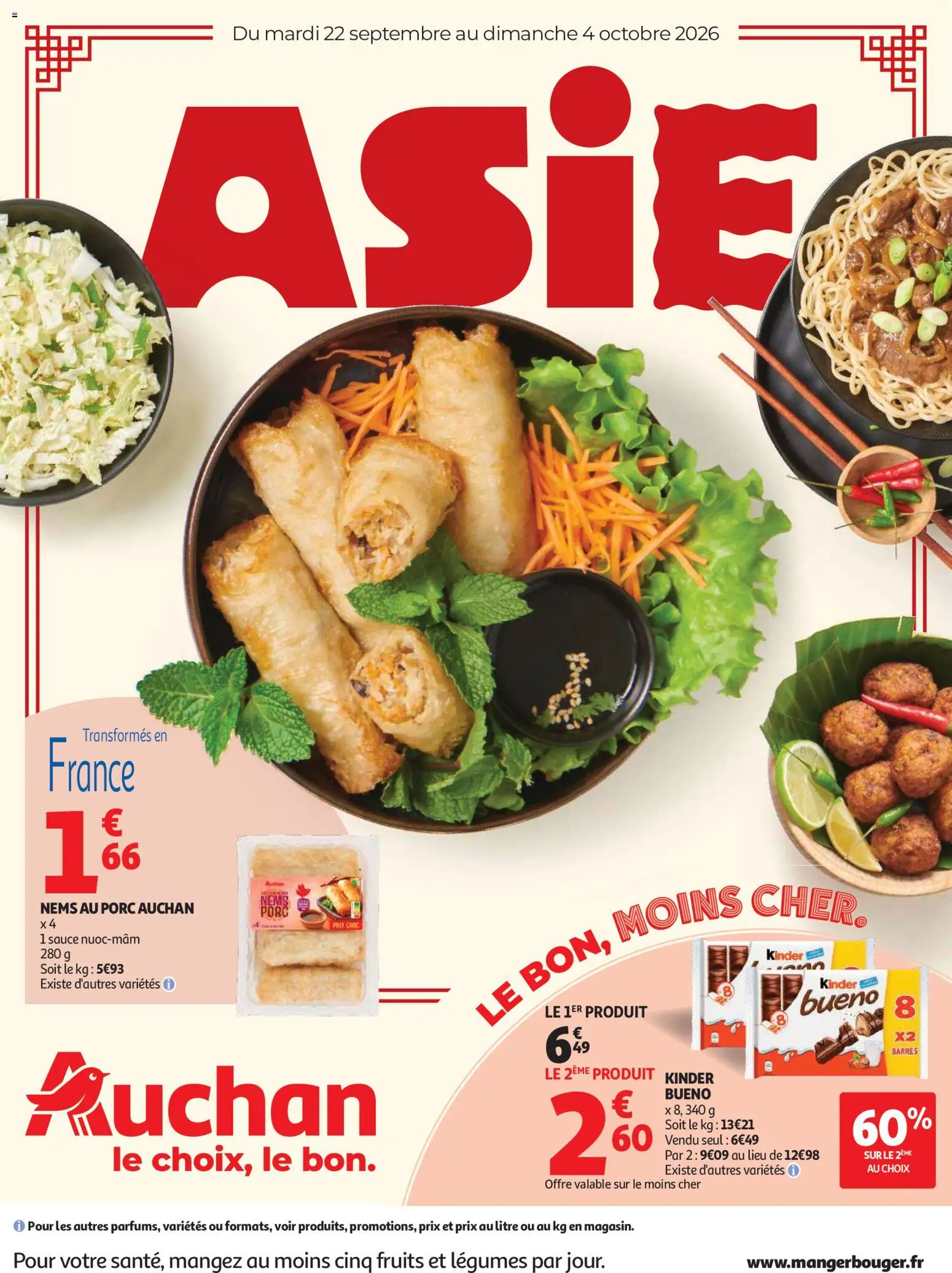 Voorbeeld van Auchan Saveurs d'Asie hypers van winkel Auchan geldig vanaf 22/09/2026