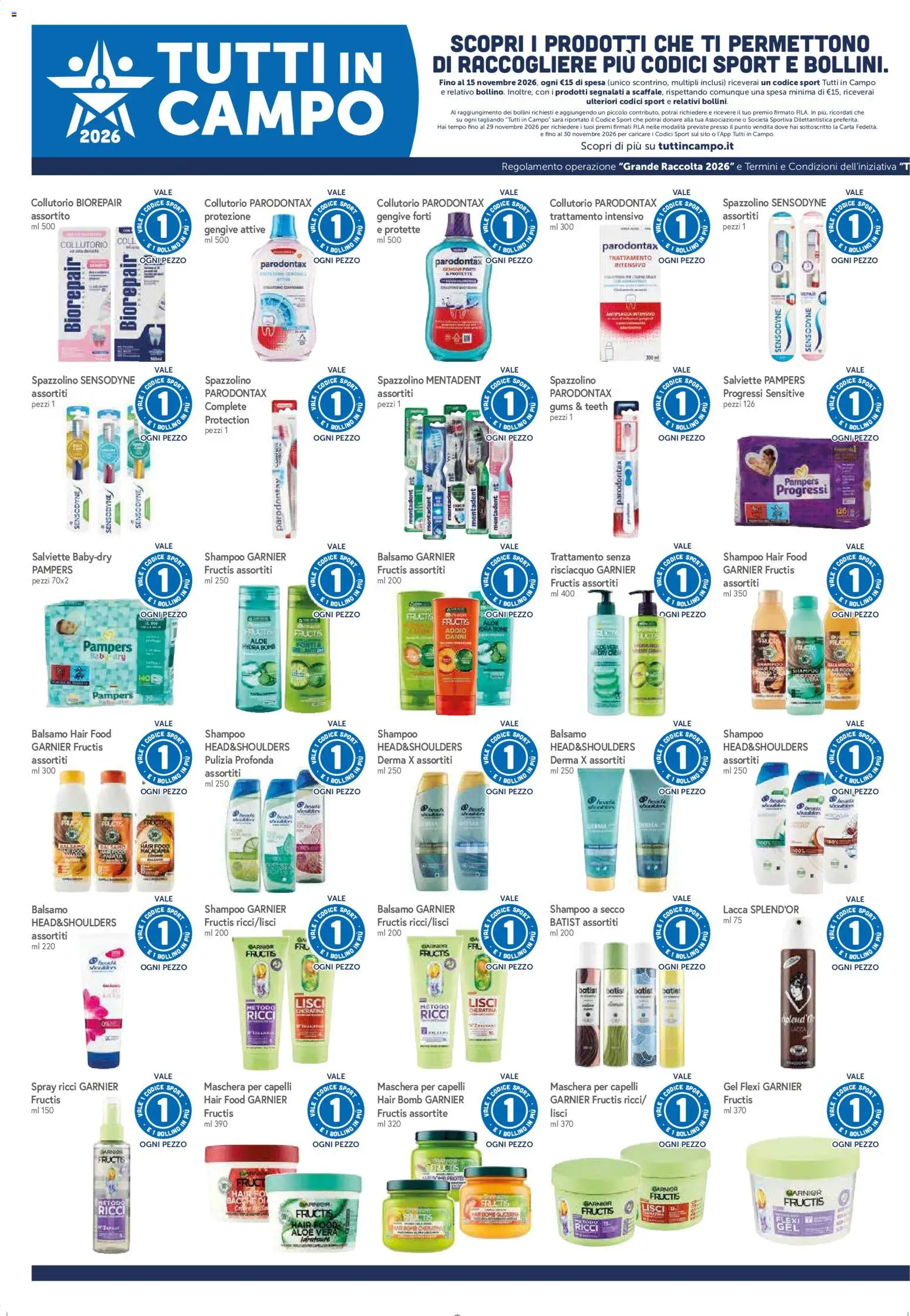 Anteprima dell'opuscolo Famila volantino Grandi Marche dal negozio Famila valido da 29/10/2026 - Aloe vera, Shampoo, Pampers, Maschera, Maschera per capelli, Balsamo, Spazzolino, Lacca