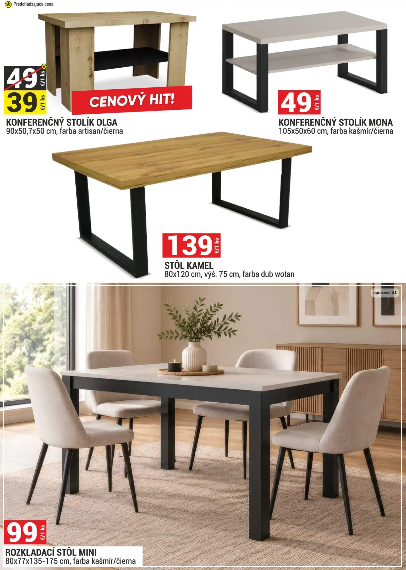 Náhľad Merkury Market letáku platného od 01.11.2026 - Konferenčný stolík, Stôl, Stolík, Rozkladací stôl