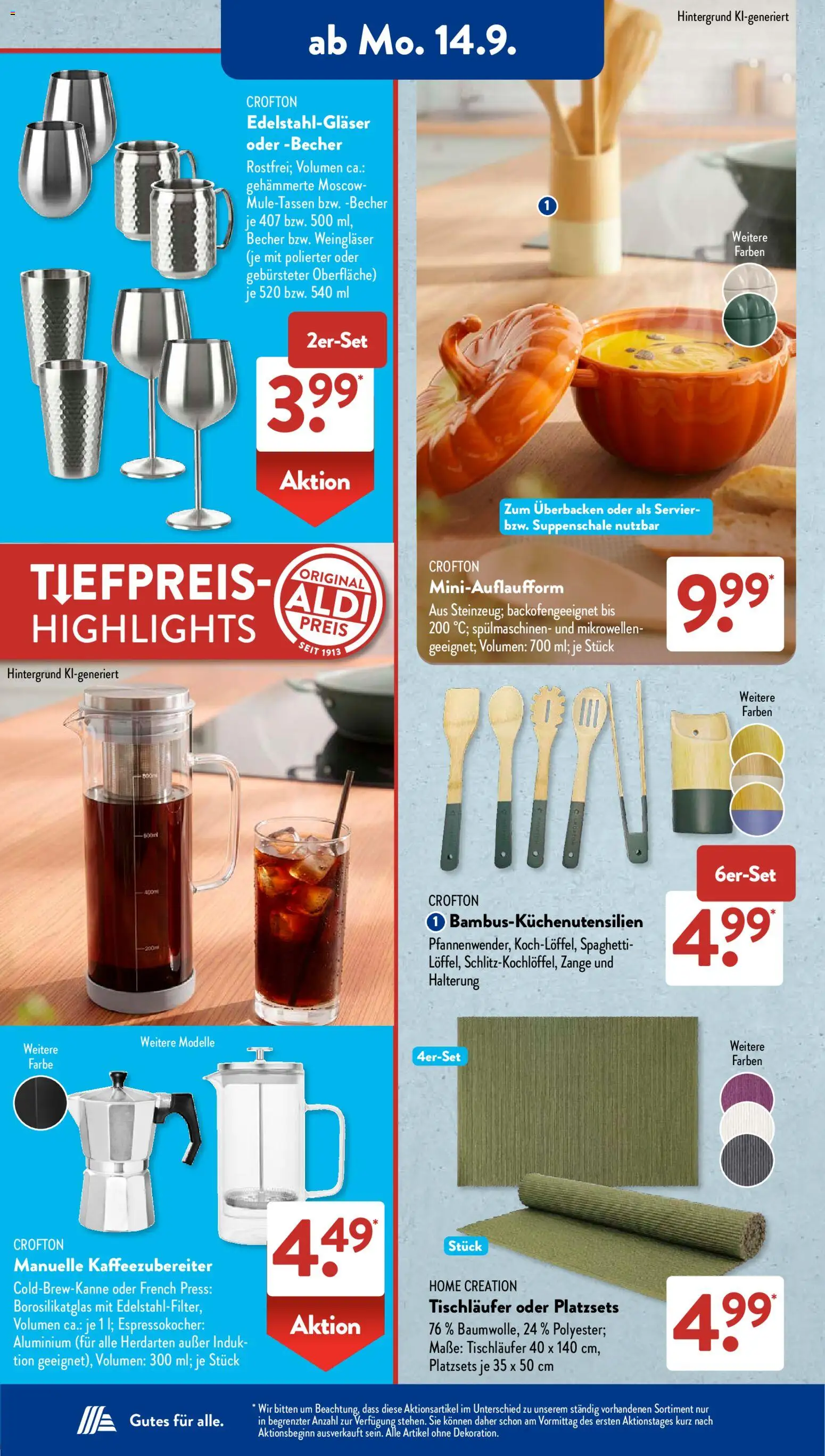 Vorschau von dem Prospekt des Geschäftes Aldi Süd, gültig ab dem 14.09.2026 - Jeans, Pullover, Sweatshirt, Pyjama, Kniestrümpfe, Up2fashion