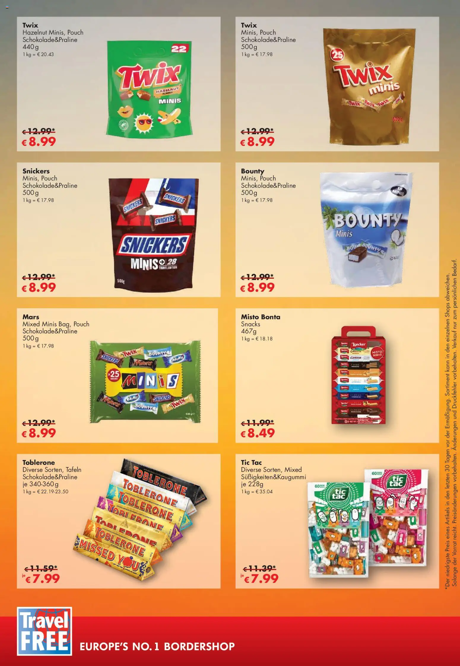 Vorschau von dem Prospekt des Geschäftes Travel Free, gültig ab dem 01.09.2026 - Mars, Snickers, Twix