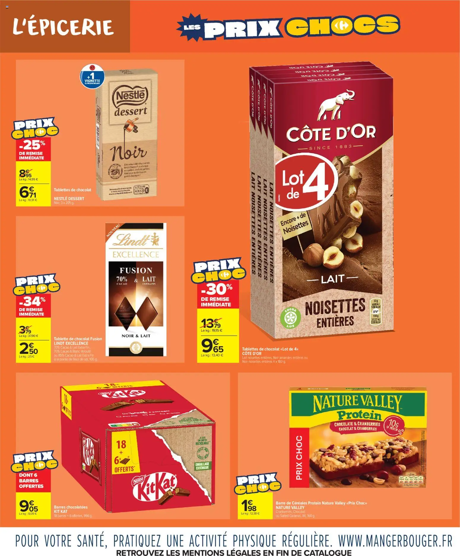 Prévisualisation de Carrefour Market Les prix chocs du magasin Carrefour Market formulaire valide 27/10/2026 - Coco, Dessert, Tablette, Lindt, Amandes, Chocolat noir, Tablette de chocolat, Noisettes