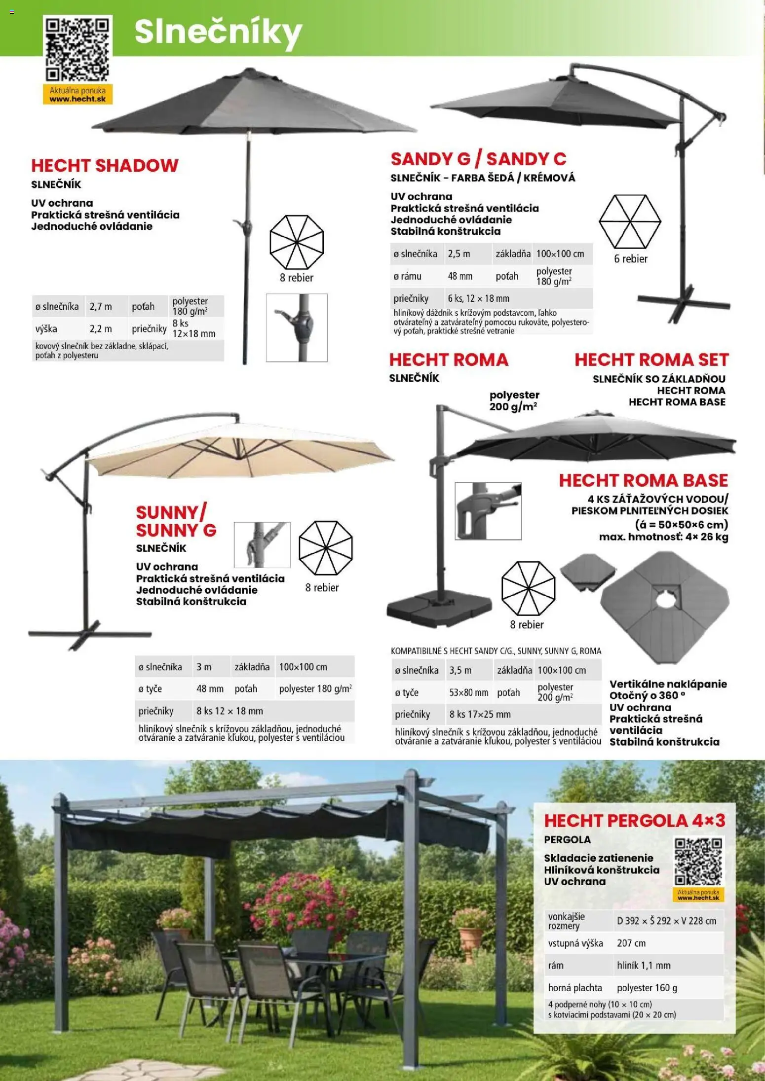 Náhľad Hecht letáku platného od 06.07.2026 - Pergola, Slnečník, Plachta, Dáždnik