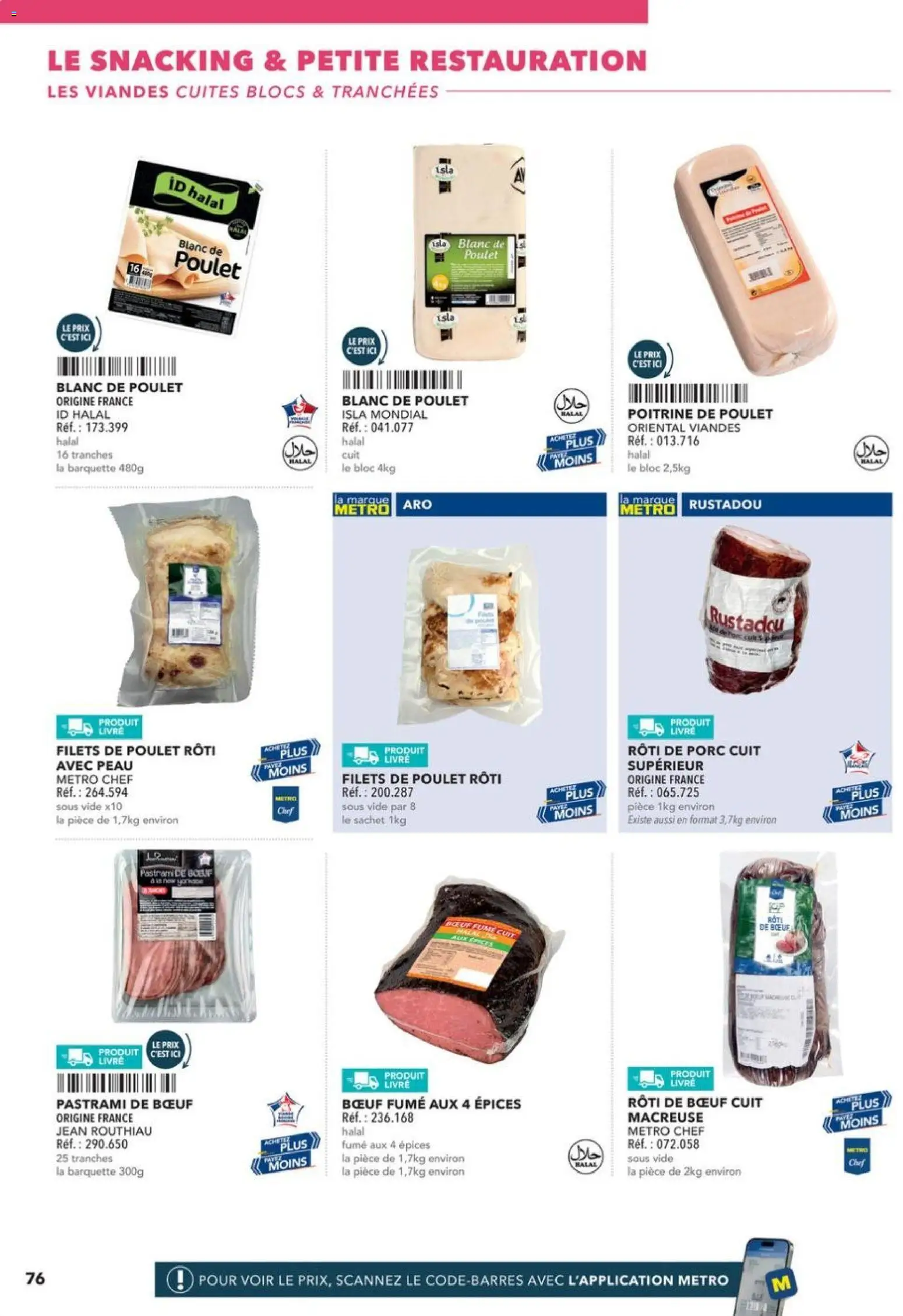 Prévisualisation de Boulangers Pâtissiers du magasin METRO formulaire valide 30/04/2026 - Livre, Jean, Rôti de porc, Poulet rôti, Rôti de bœuf, Blanc de poulet, Épices, Porc