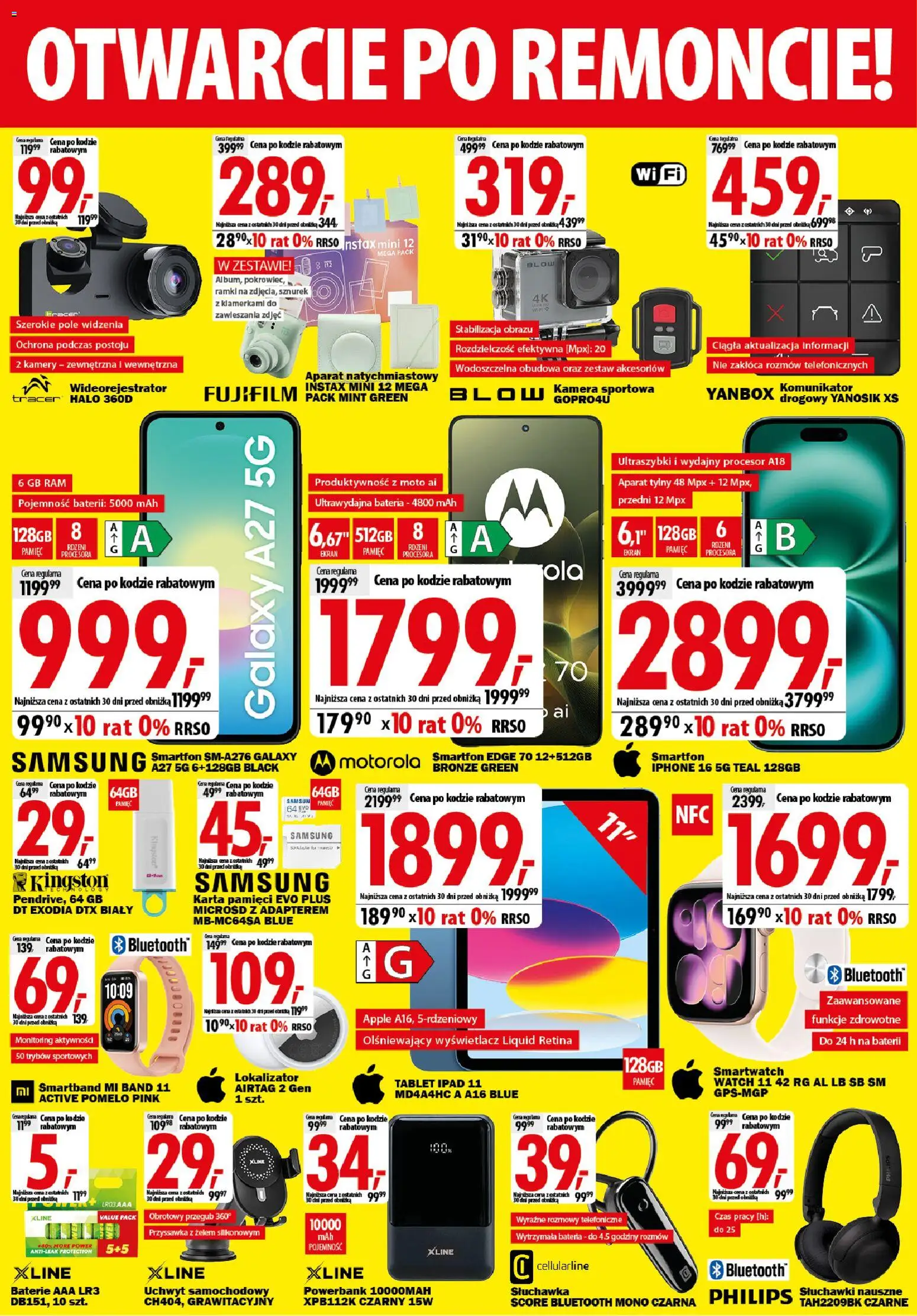 Pogląd gazetki "Mediaexpert promocje - Wielkie otwarcie Warszawa" ze sklepu Mediaexpert ważnej od 22.10.2026 - Smartwatch, Powerbank, Smartfon, Pomelo, Kamera sportowa, Karta pamięci, Bateria, Baterie aaa