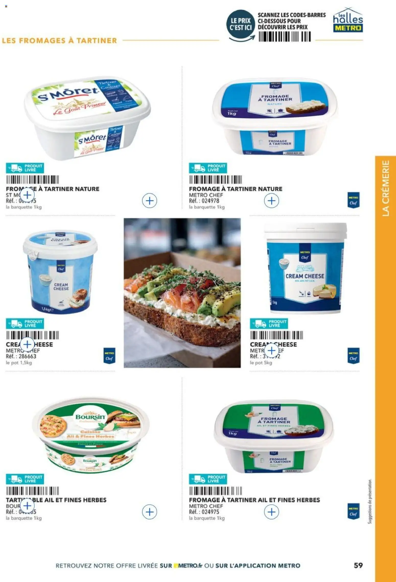 Prévisualisation de METRO - Restauration rapide du magasin METRO formulaire valide 14/04/2026 - Fromage, Livre, Ail, Blé, Fromage à tartiner