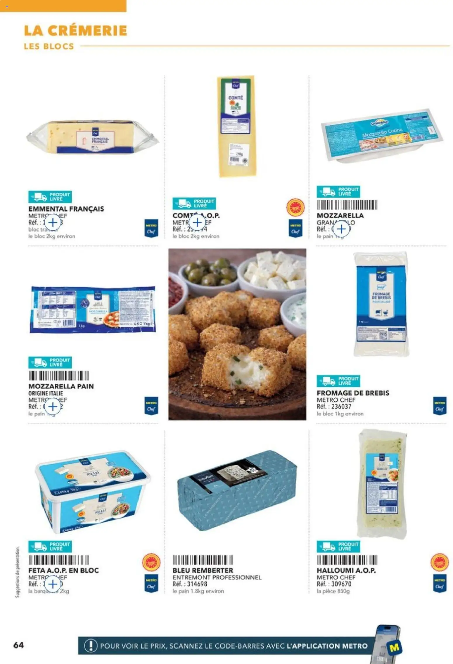 Prévisualisation de METRO - Restauration rapide du magasin METRO formulaire valide 14/04/2026 - Fromage, Livre, Halloumi, Pain, Mozzarella, Feta, Emmental, Fromage de brebis