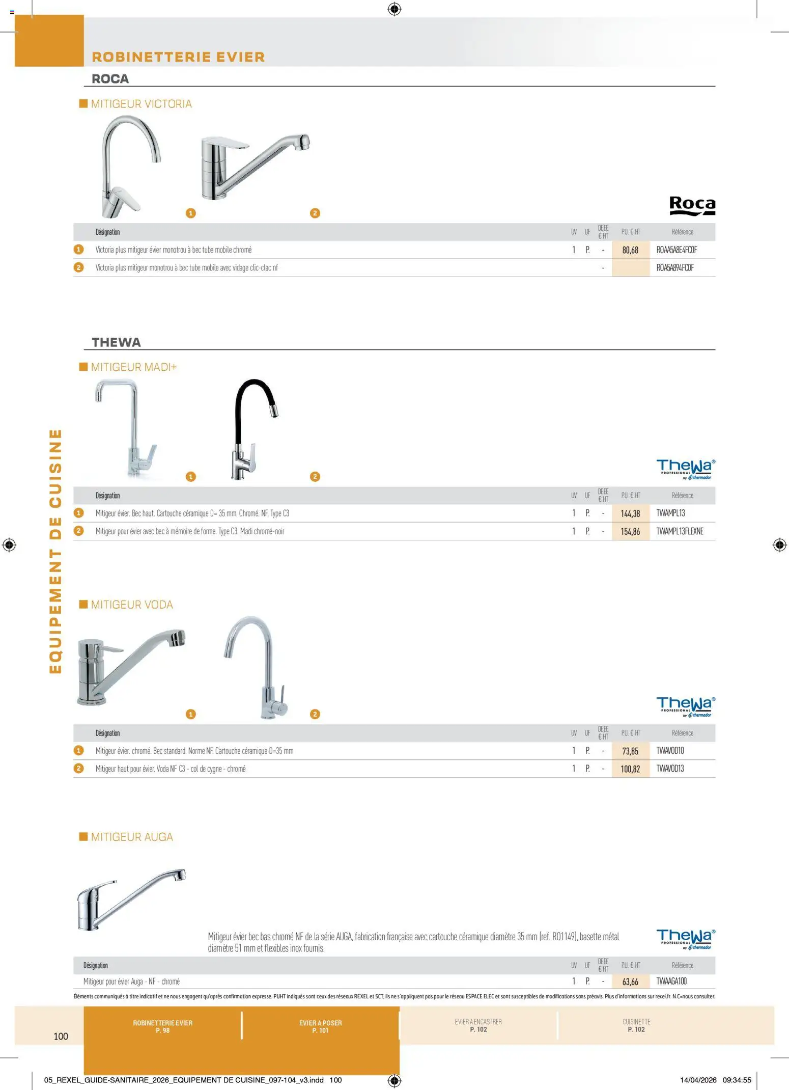 Prévisualisation de Rexel - Brochure Sanitaire du magasin Rexel formulaire valide 20/04/2026 - Cartouche