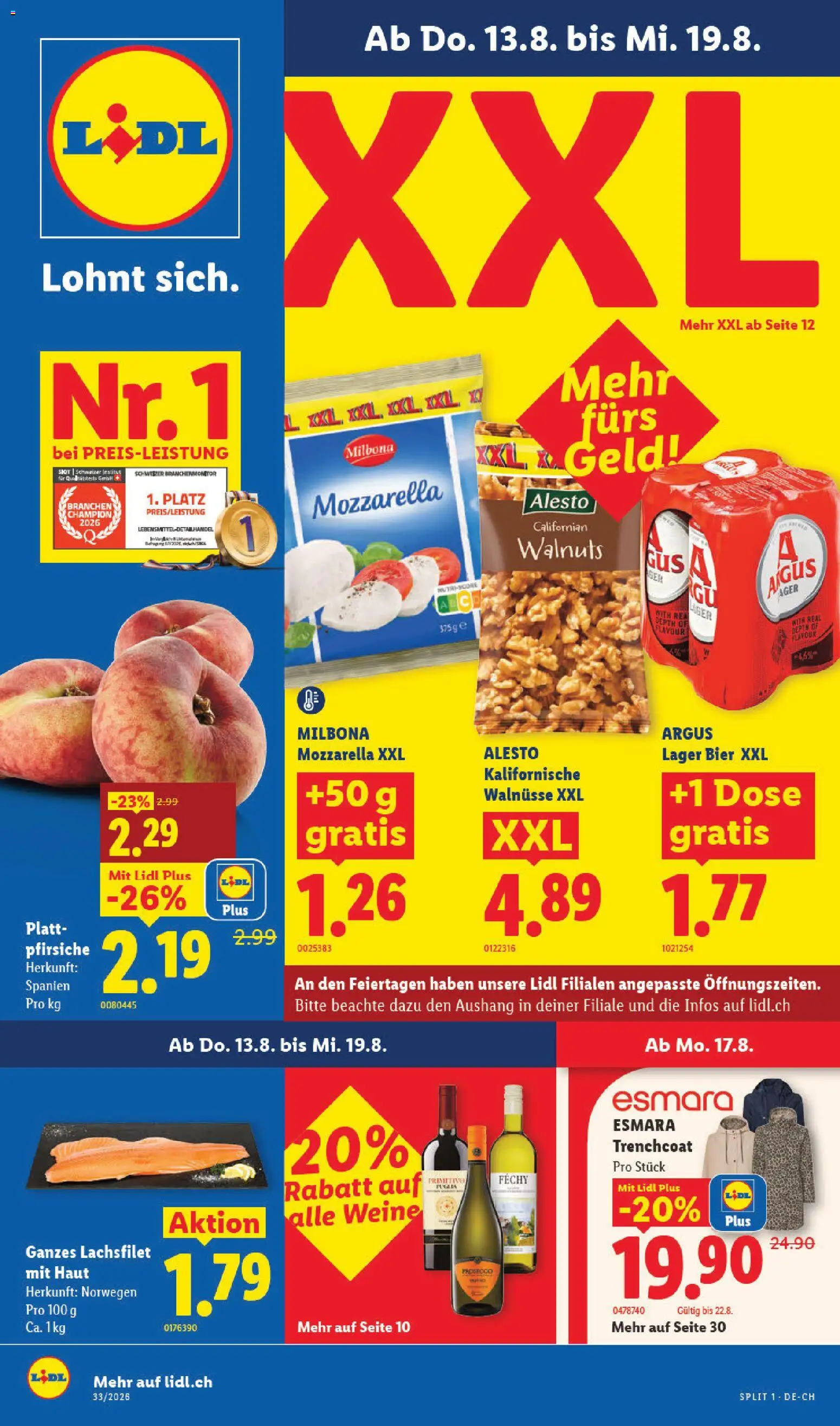 Vorschau des Merkblatts Lidl aktionen vom Shop Lidl gültig von 13.08.2026 bis 19.08.2026