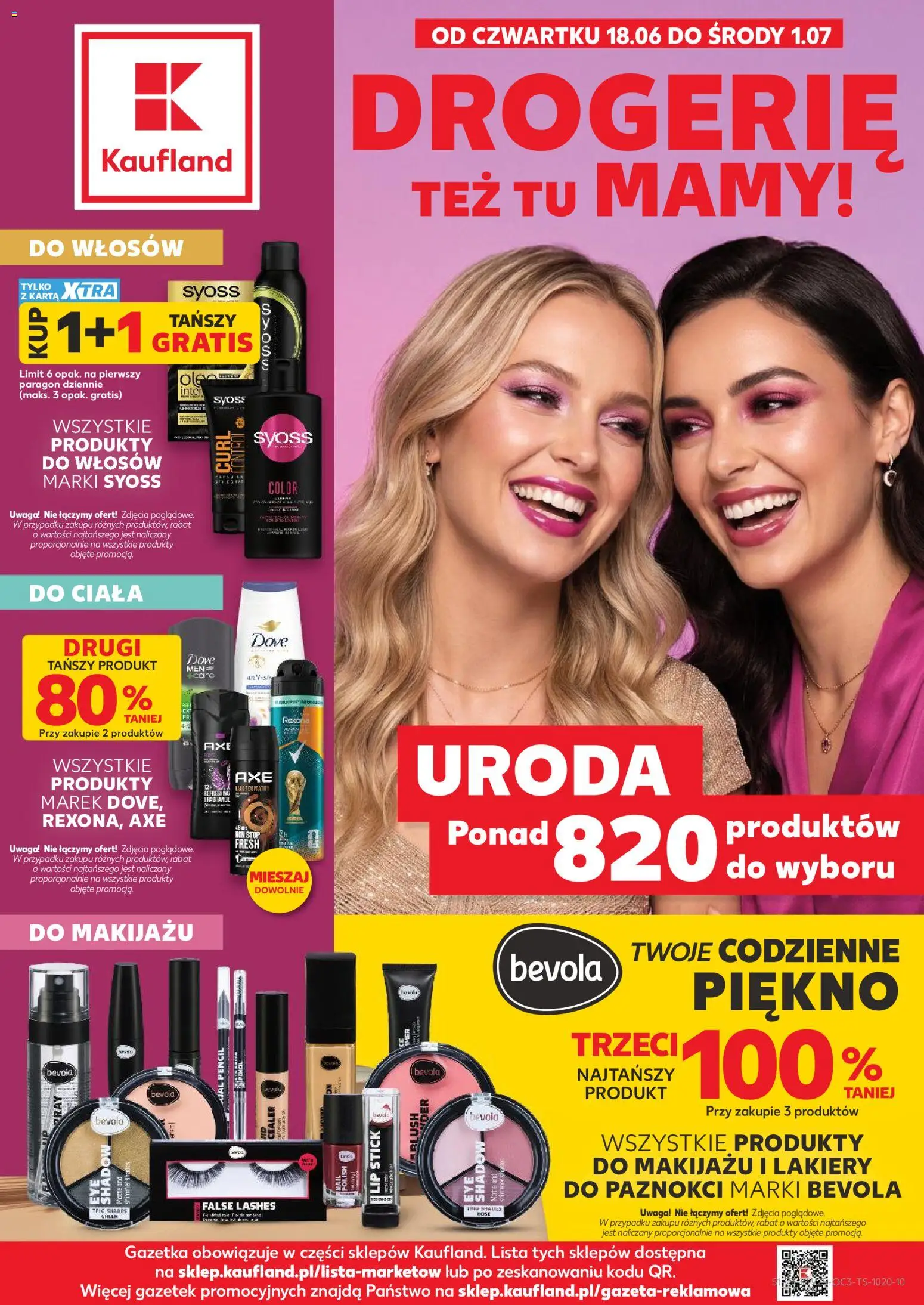 Náhled nabídky: Kaufland Polsko Kaufland Polsko leták - Drogerię platný od 18.06.2026 - Drogerie, Dove, Syoss, Rexona, Bevola