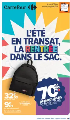 Prévisualisation de Carrefour L'été en transat, la rentrée dans le sac du magasin Carrefour formulaire valide 30/06/2026