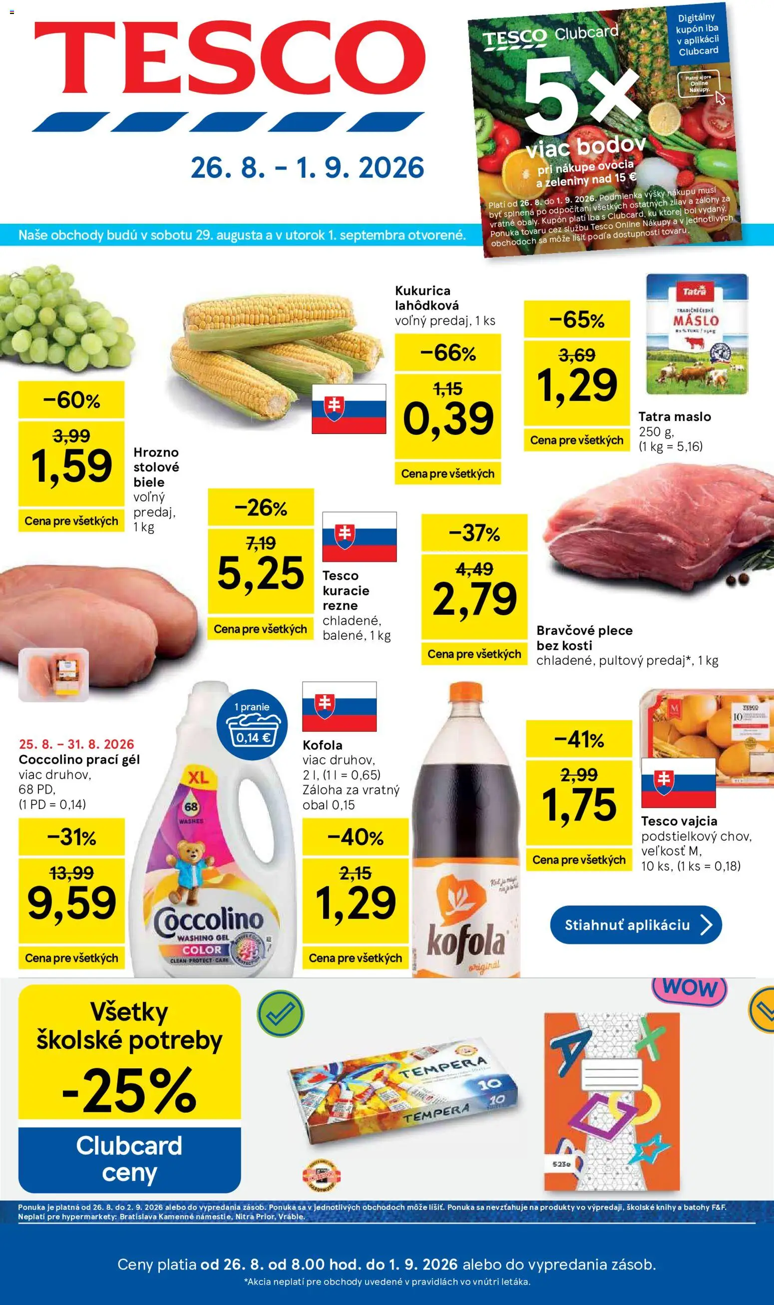 Náhľad Tesco letáku platného od 26.08.2026