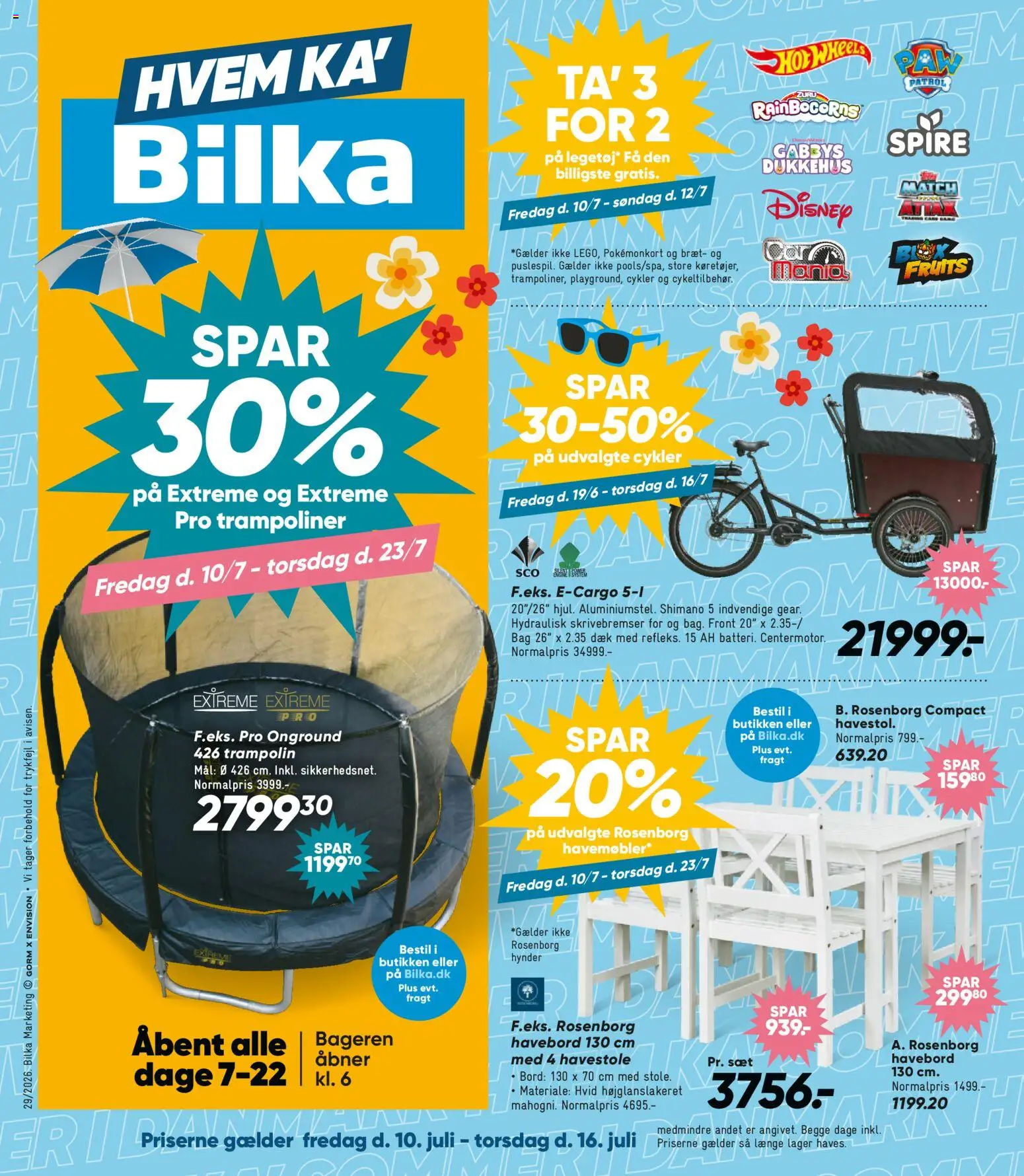Eksempel på tilbudsavis Bilka - Nonfood fra butik Bilka gyldig fra 10/07/2026 - Havemøbler, Havestole, Bord