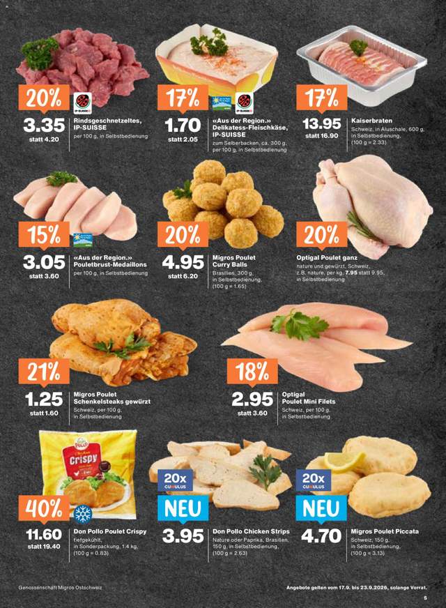 Neue Migros Aktionen ab 17.09.