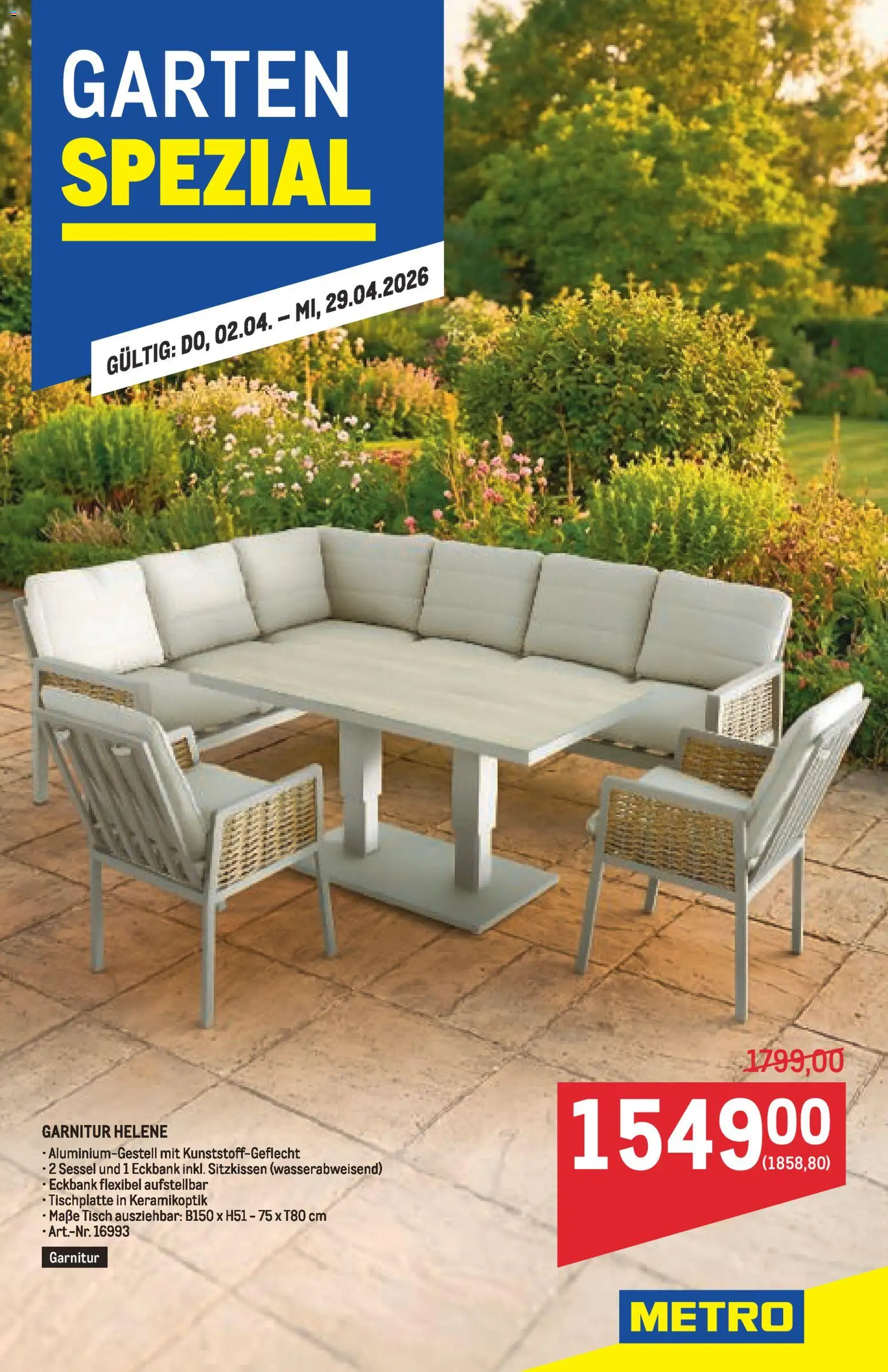 Vorschau der Angebote: Metro Metro angebote Garten Spezial gültig ab 02.04.2026 - Sessel, Tisch