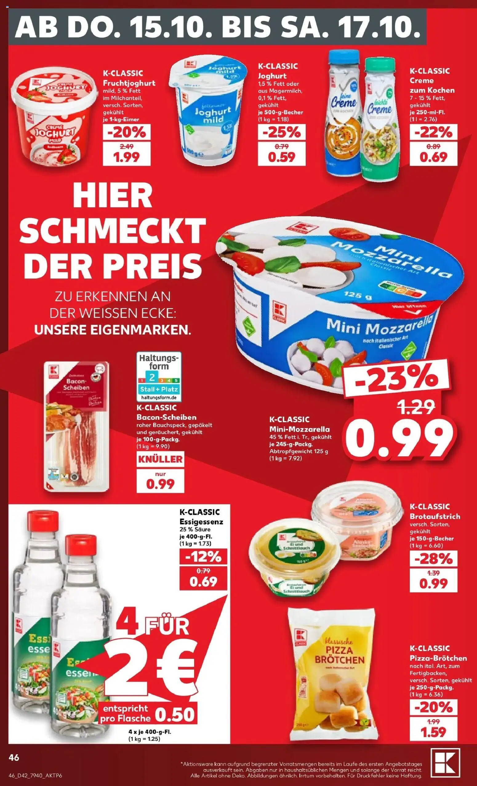 Vorschau von dem Prospekt des Geschäftes Kaufland, gültig ab dem 12.10.2026 - Pizza, Joghurt, Mozzarella, Creme, Fruchtjoghurt
