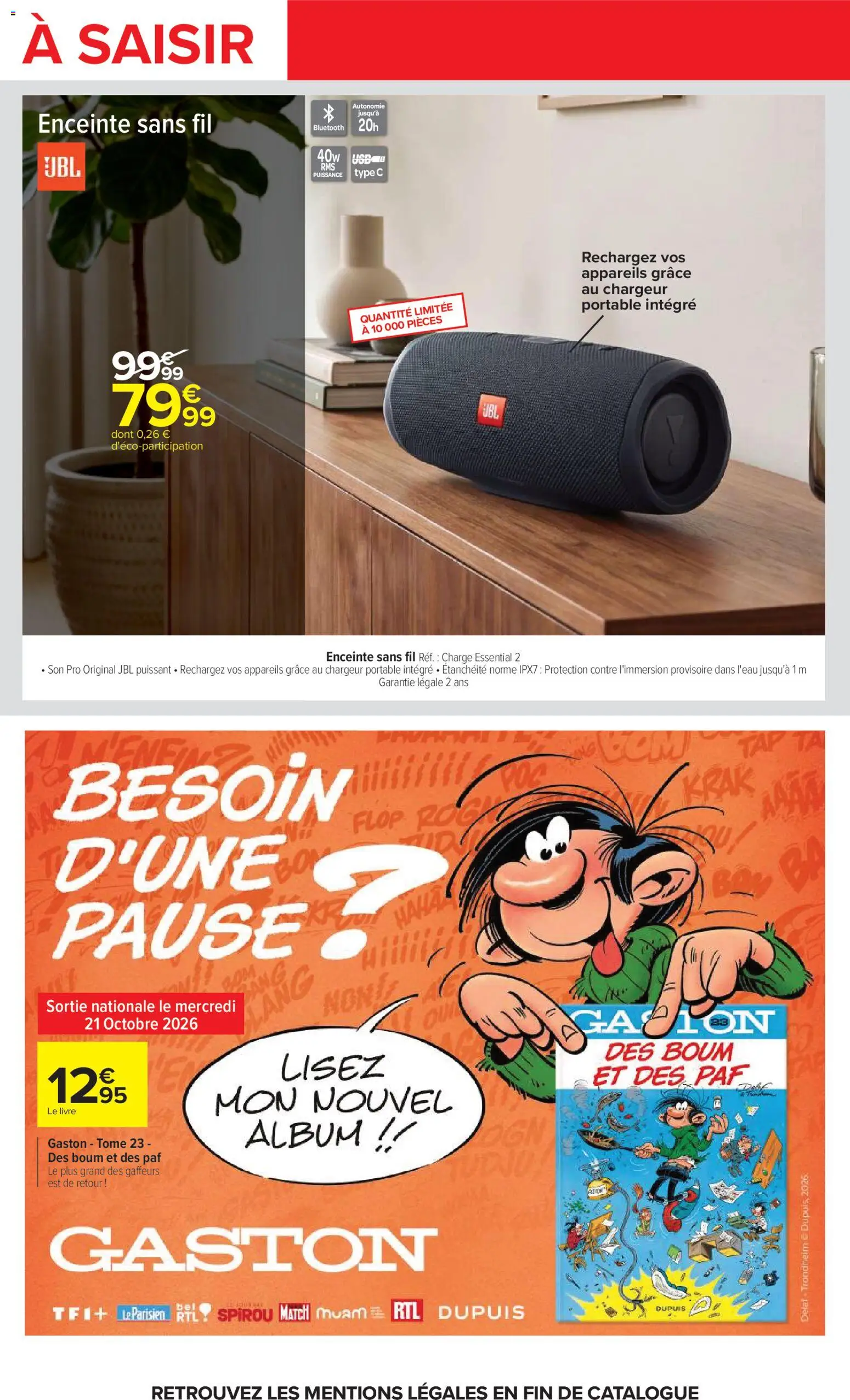 Prévisualisation de Carrefour catalogue du magasin Carrefour formulaire valide 20/10/2026 - JBL, Livre, Enceinte, Portable