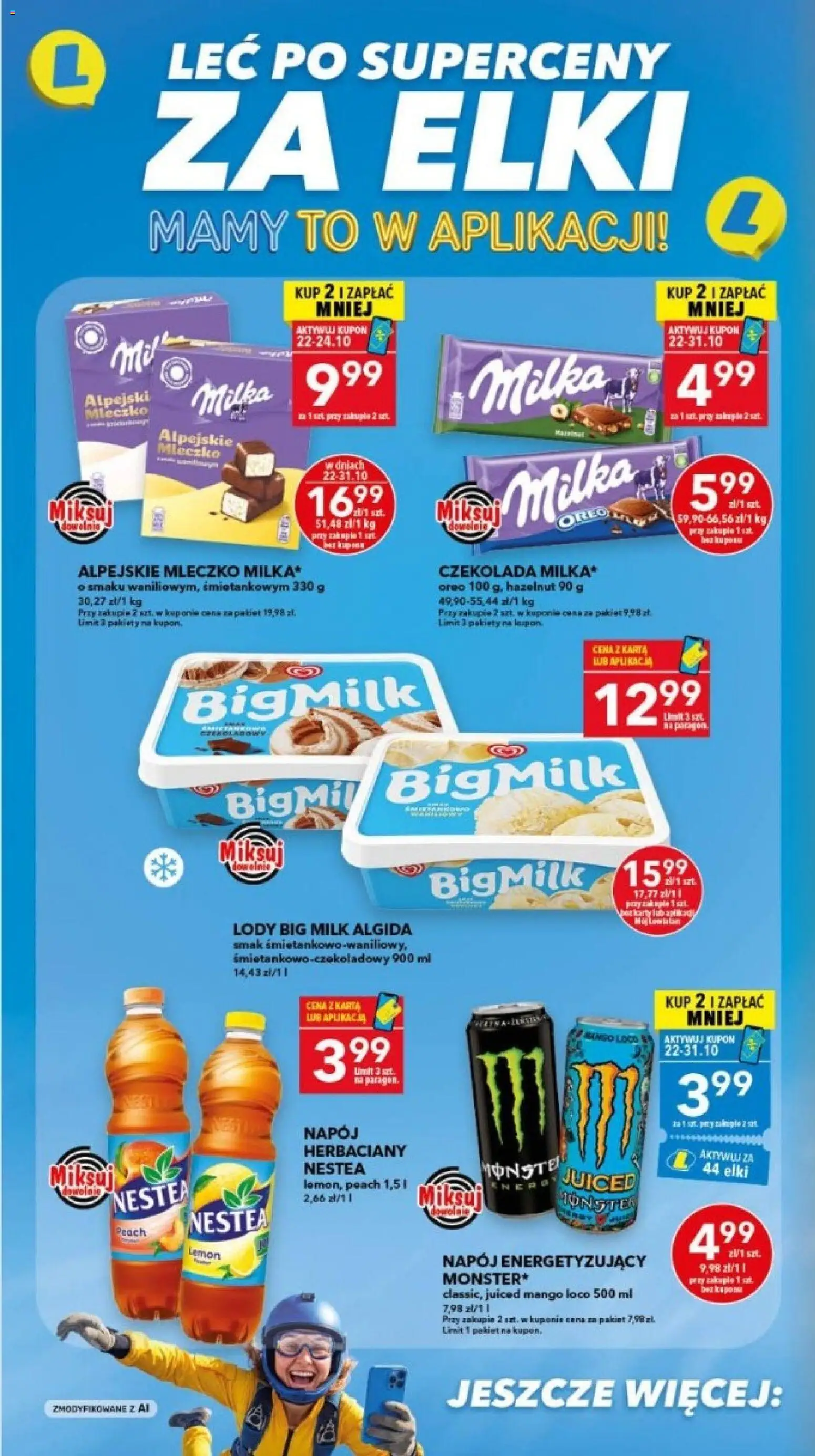 Pogląd gazetki "Lewiatan gazetka - Legnica" ze sklepu Lewiatan ważnej od 22.10.2026 - Mango, Lody, Czekolada, Milka, Oreo, Karta, Big Milk, Lody Big Milk