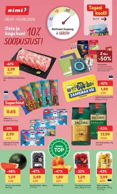 Rimi kliendilehe eelvaade alates 28.07.2026