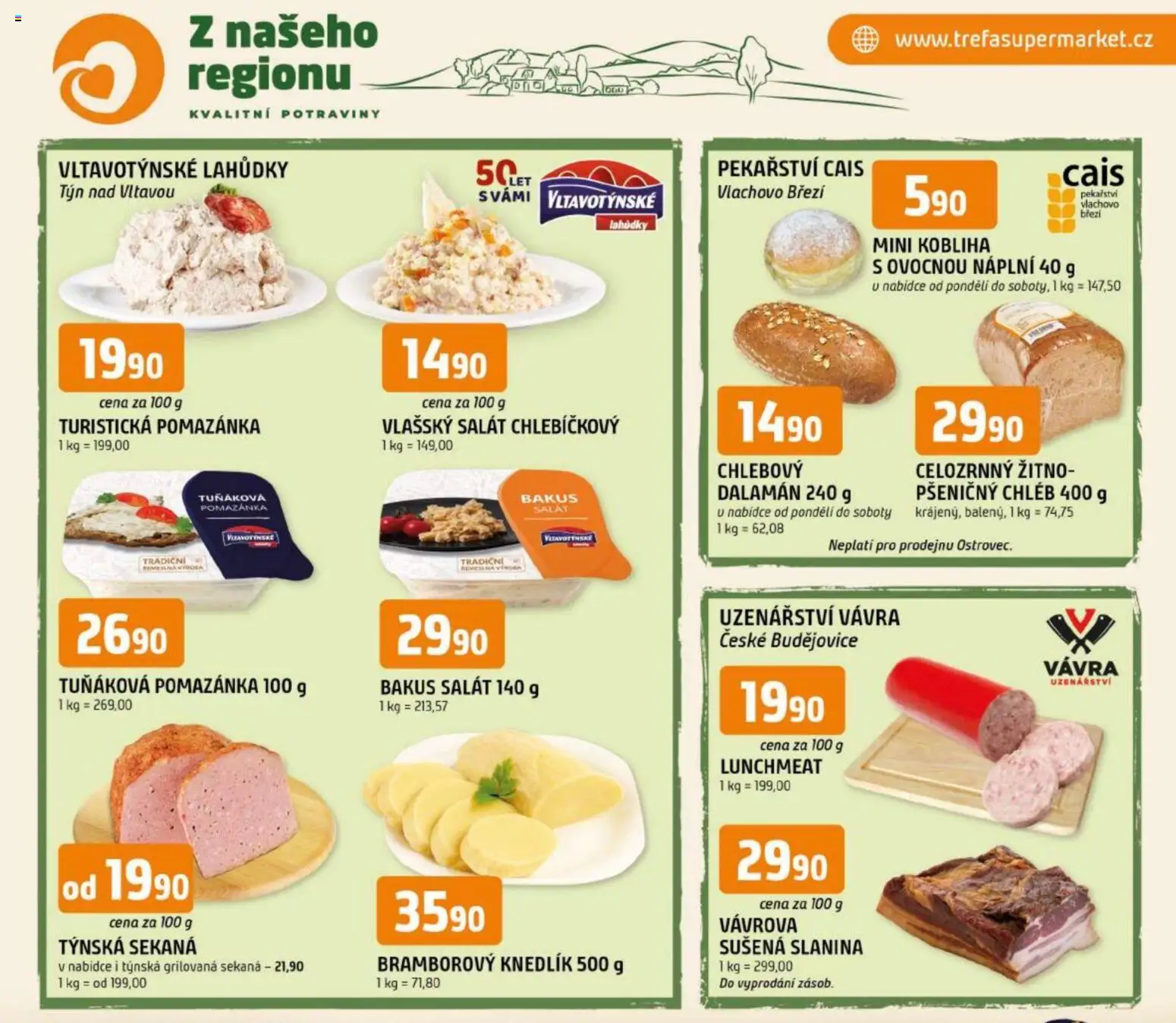 Náhled nabídky: Trefa Trefa leták - Z našeho regionu kvalitní potraviny platný od 09.09.2026