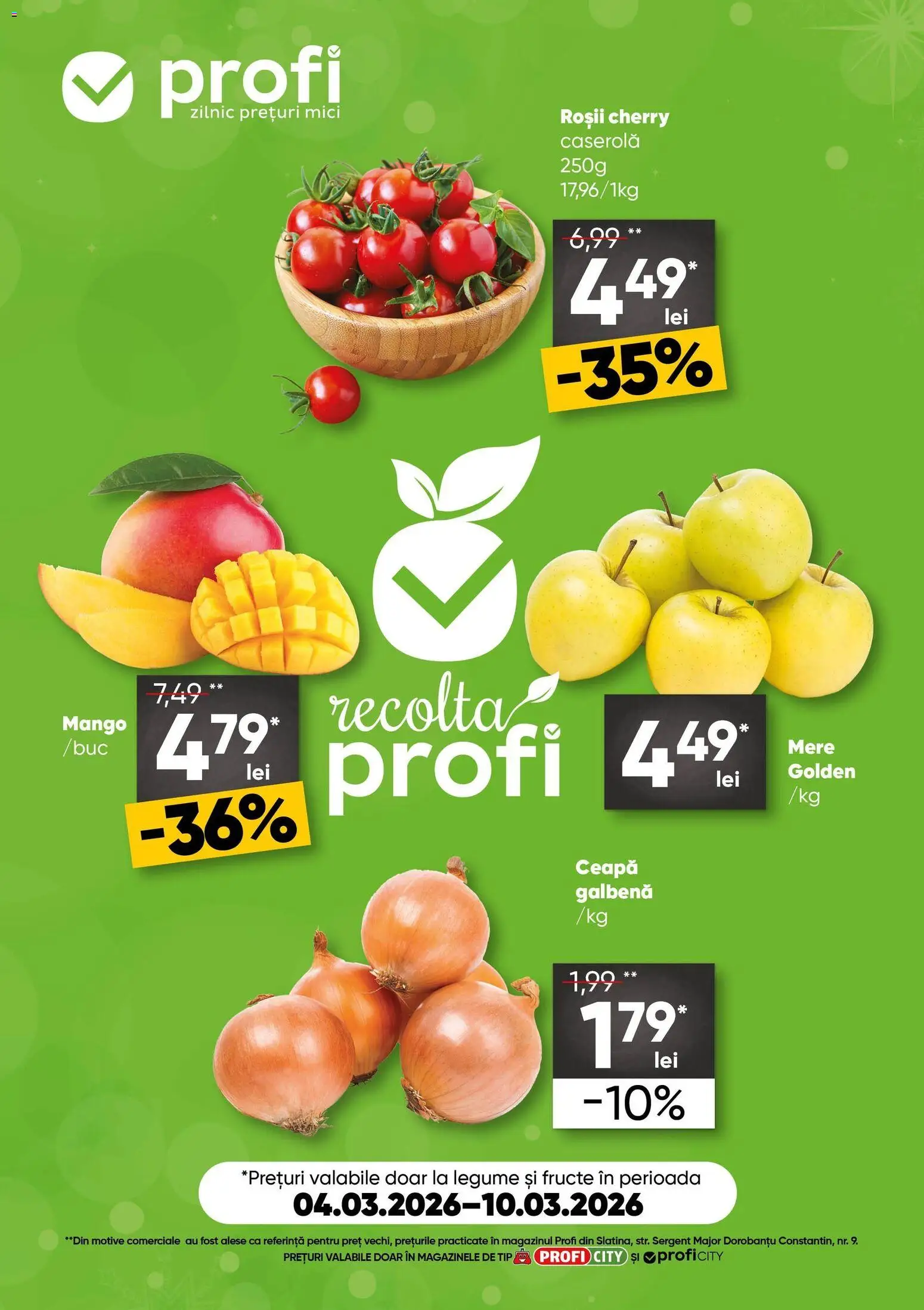 Previzualizarea de cataloage: Profi Profi Catalog Fresh City valabil de la 04.03.2026 - Mango, Mici, Legume, Fructe, Ceapă, Tip, Caserola, Ceapă galbenă