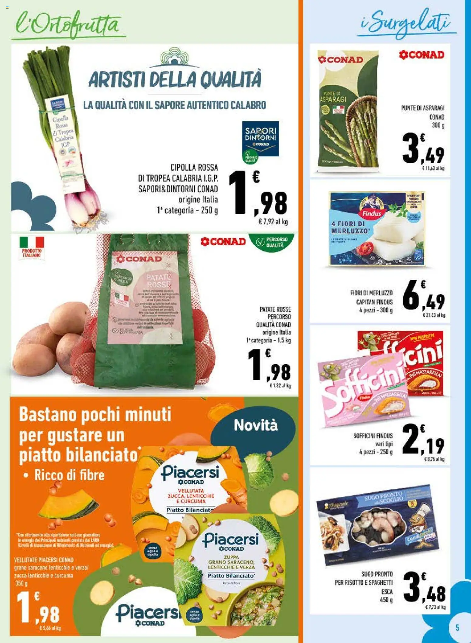 Anteprima dell'opuscolo Conad volantino City Lazio dal negozio Conad valido da 21/10/2026 - Fiori, Piatto, Lenticchie, Merluzzo, Asparagi, Cipolla, Sugo, Cipolla rossa