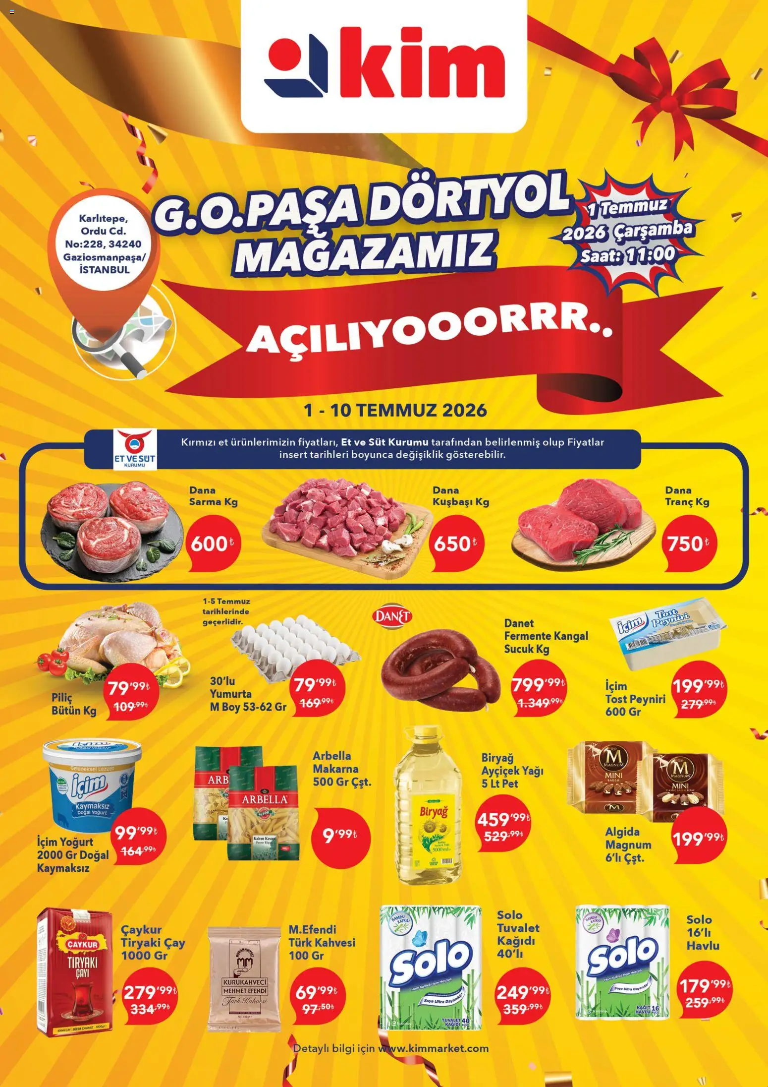 Kim Market Kim Market - Yeni Mağaza Açılışına Özel 01.07.2026 - Broşürünün önizlemesi