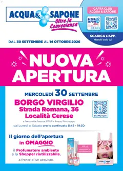 Anteprima dell'opuscolo Acqua e Sapone volantino Borgo Virgilio dal negozio Acqua e Sapone valido da 30/09/2026