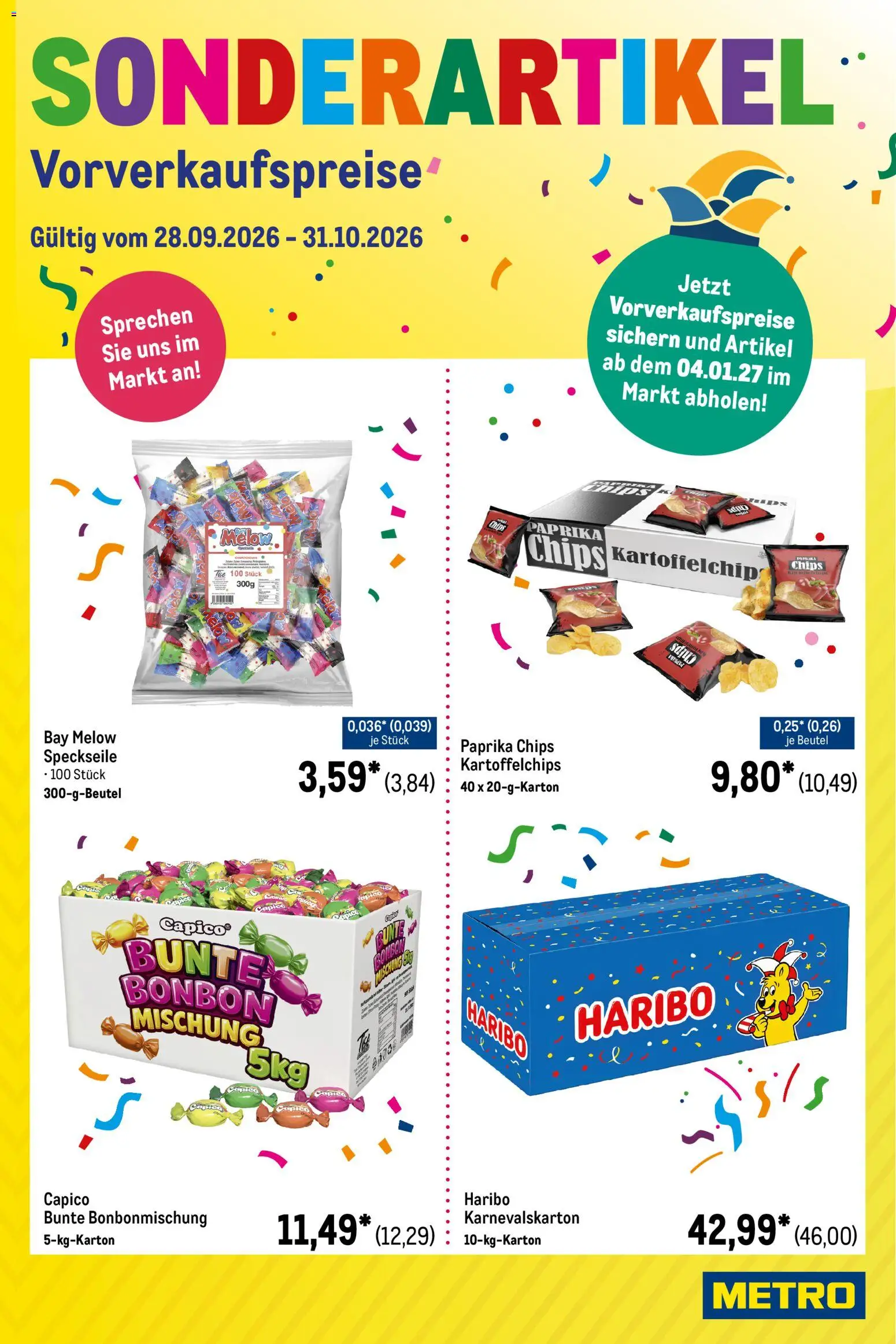 Vorschau von dem Prospekt des Geschäftes Metro, gültig ab dem 28.09.2026 - Chips, Haribo, Paprika