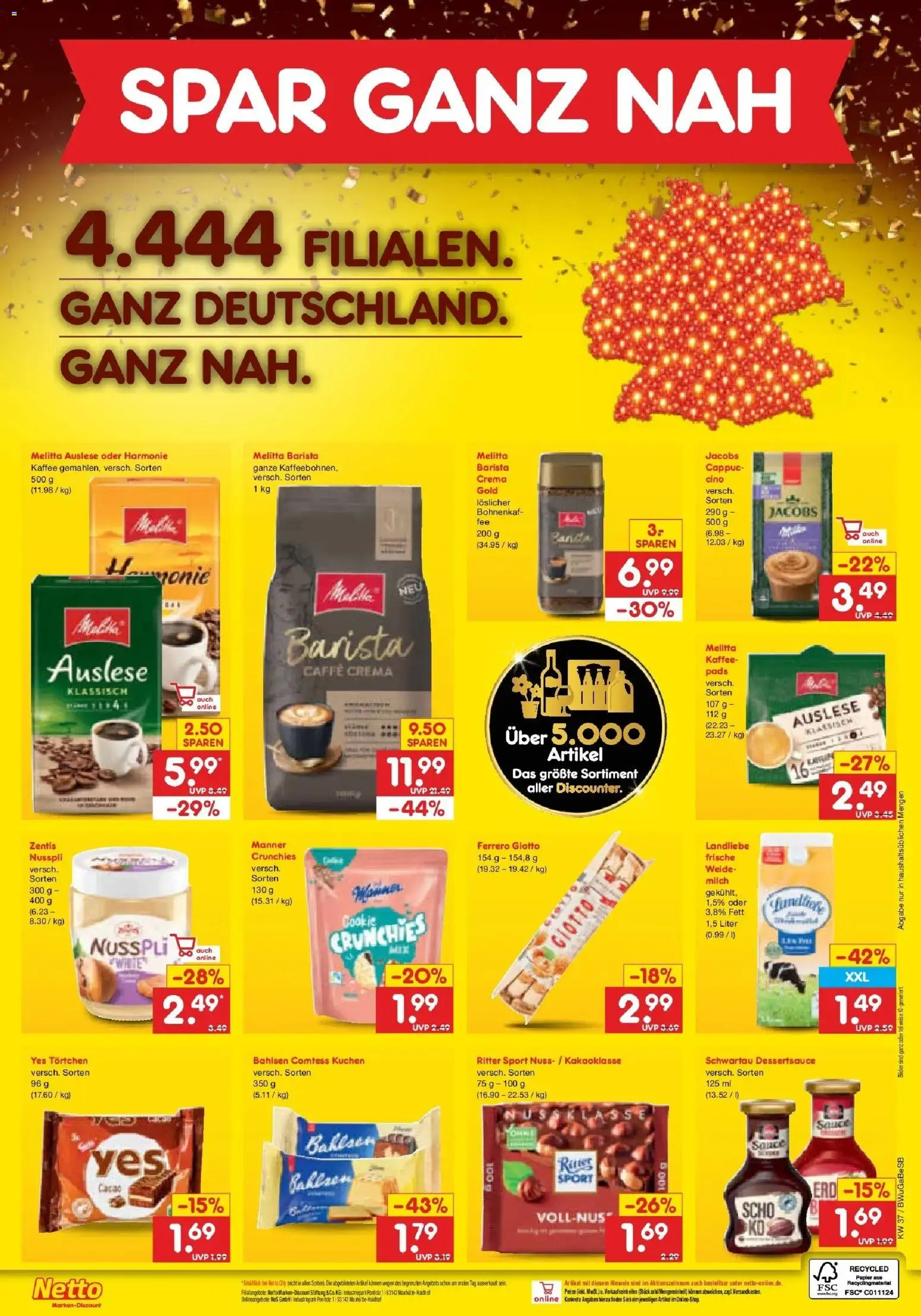 Vorschau von dem Prospekt des Geschäftes Netto Marken-Discount, gültig ab dem 07.09.2026 - Kaffee, Kuchen, Milch, Ritter sport, Melitta