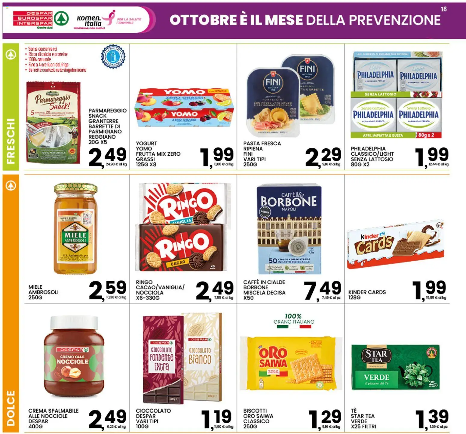 Anteprima dell'opuscolo Interspar volantino dal negozio Interspar valido da 22/10/2026 - Parmigiano reggiano, Prosciutto Crudo, Prosciutto, Nocciole, Borbone, Parmigiano, Cialde, Tè