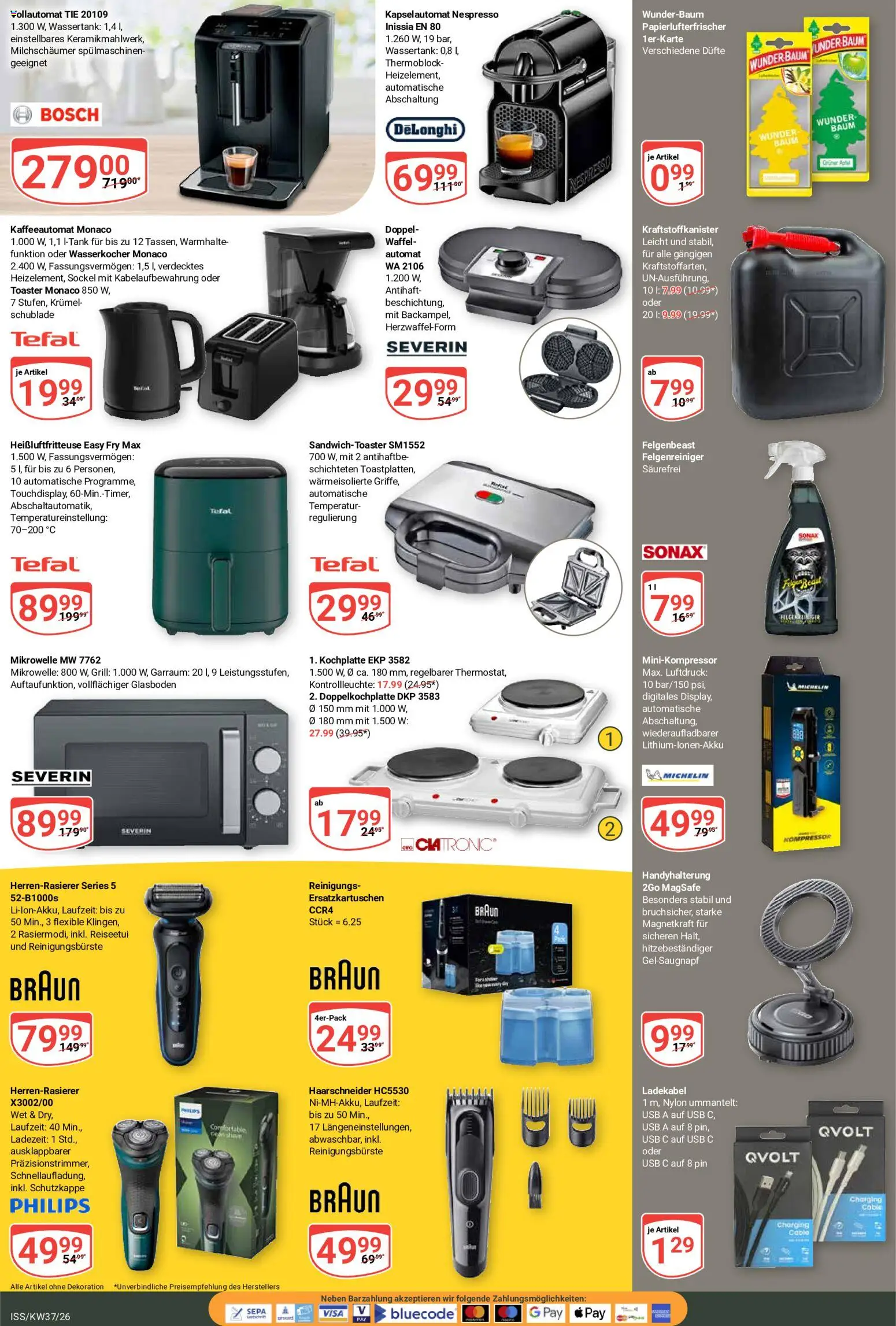 Vorschau von dem Prospekt des Geschäftes Globus, gültig ab dem 07.09.2026 - Heißluftfritteuse, Mikrowelle, Grill, Wasserkocher, Toaster, USB, Ladekabel, Kochplatte