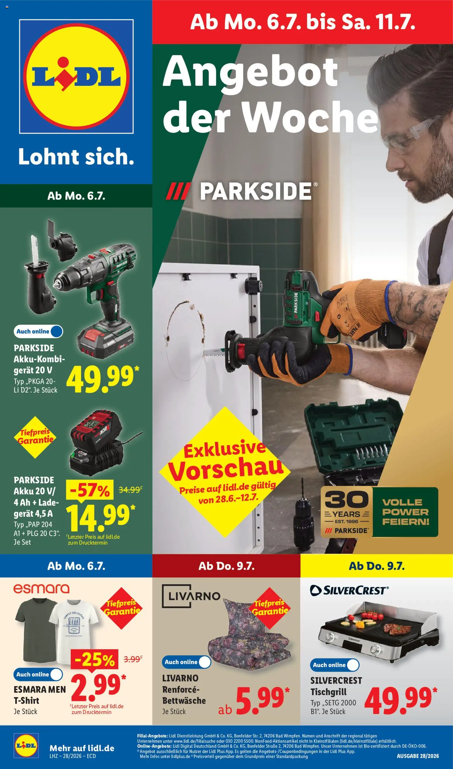 Náhled nabídky: Lidl Německo Lidl Německo leták platný od 06.07.2026 - Parkside