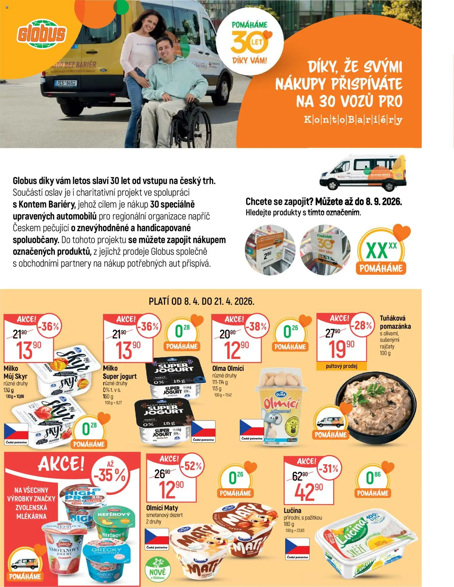 Náhled nabídky: Globus Globus leták - Praha-Štěrboholy platný od 08.04.2026 - Globus, Mango, Protein, Dezert, Jogurt, Lučina, Pomazánka, Skyr