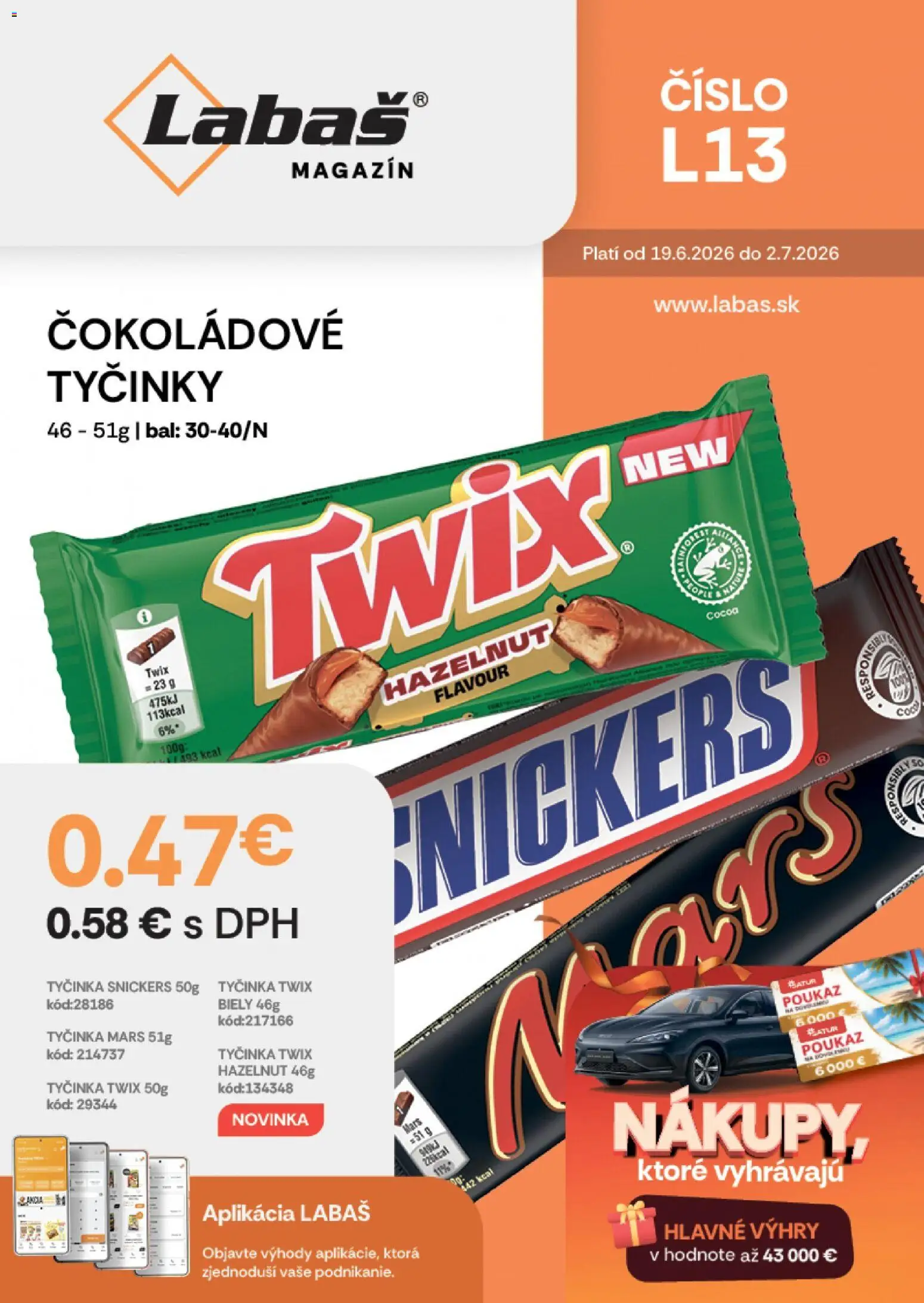 Náhľad Labaš letáku platného od 19.06.2026 - Snickers