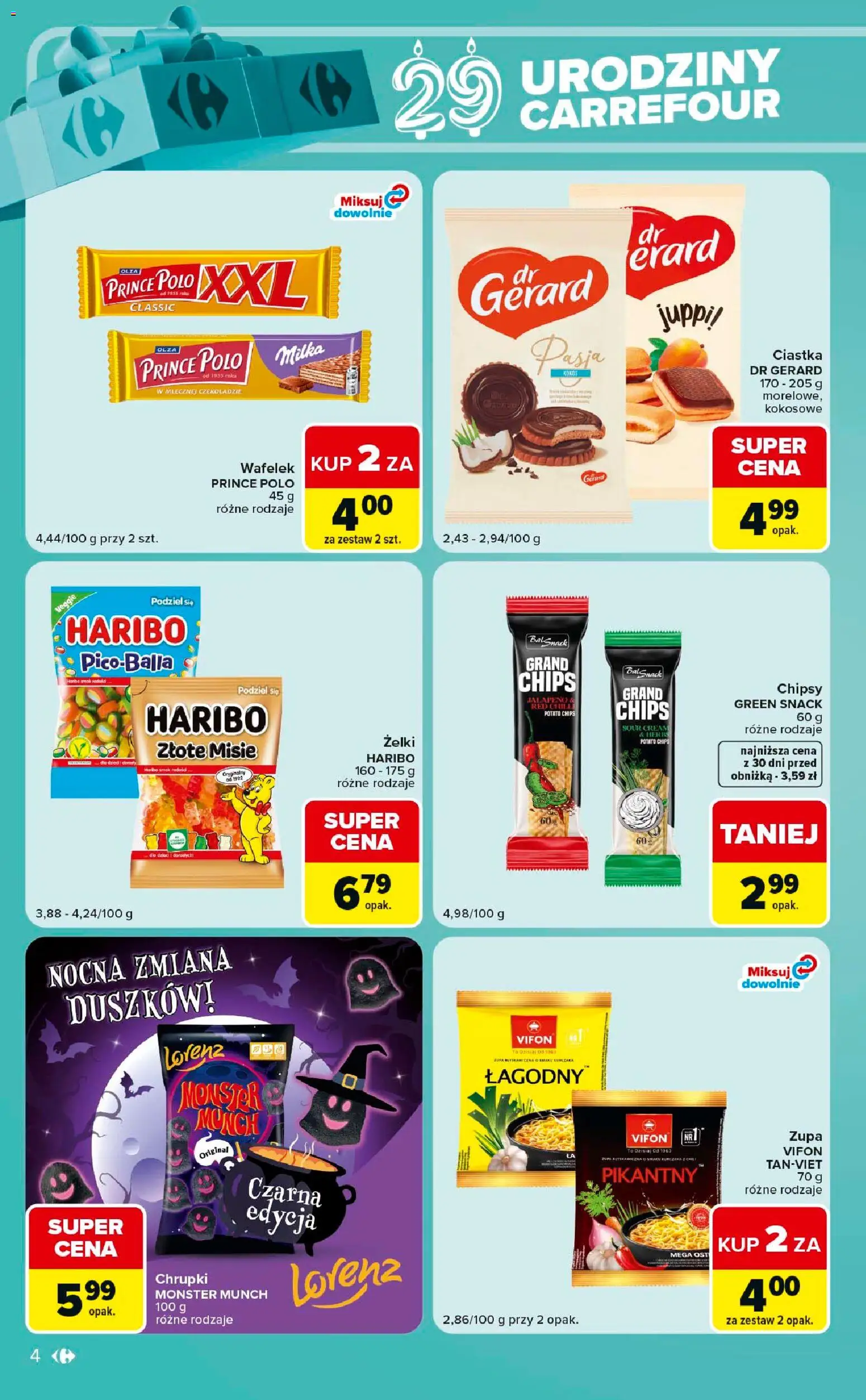 Pogląd gazetki "Carrefour gazetka - Express" ze sklepu Carrefour ważnej od 20.10.2026 - Zupa, Ciastka, Prince polo, Milka, Jalapeno, Chrupki, Wafelek, Ciastka Dr Gerard