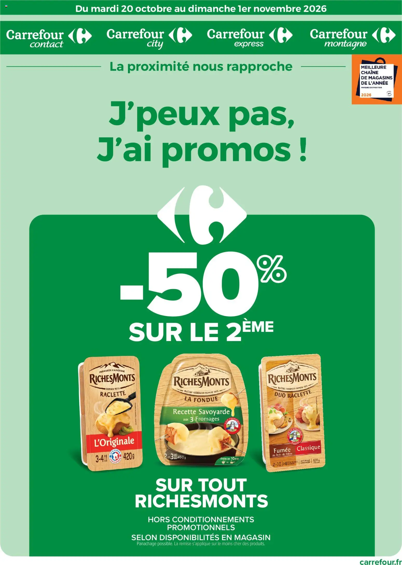 Prévisualisation de Carrefour City catalogue du magasin Carrefour City formulaire valide 20/10/2026 - Raclette, Distributeur