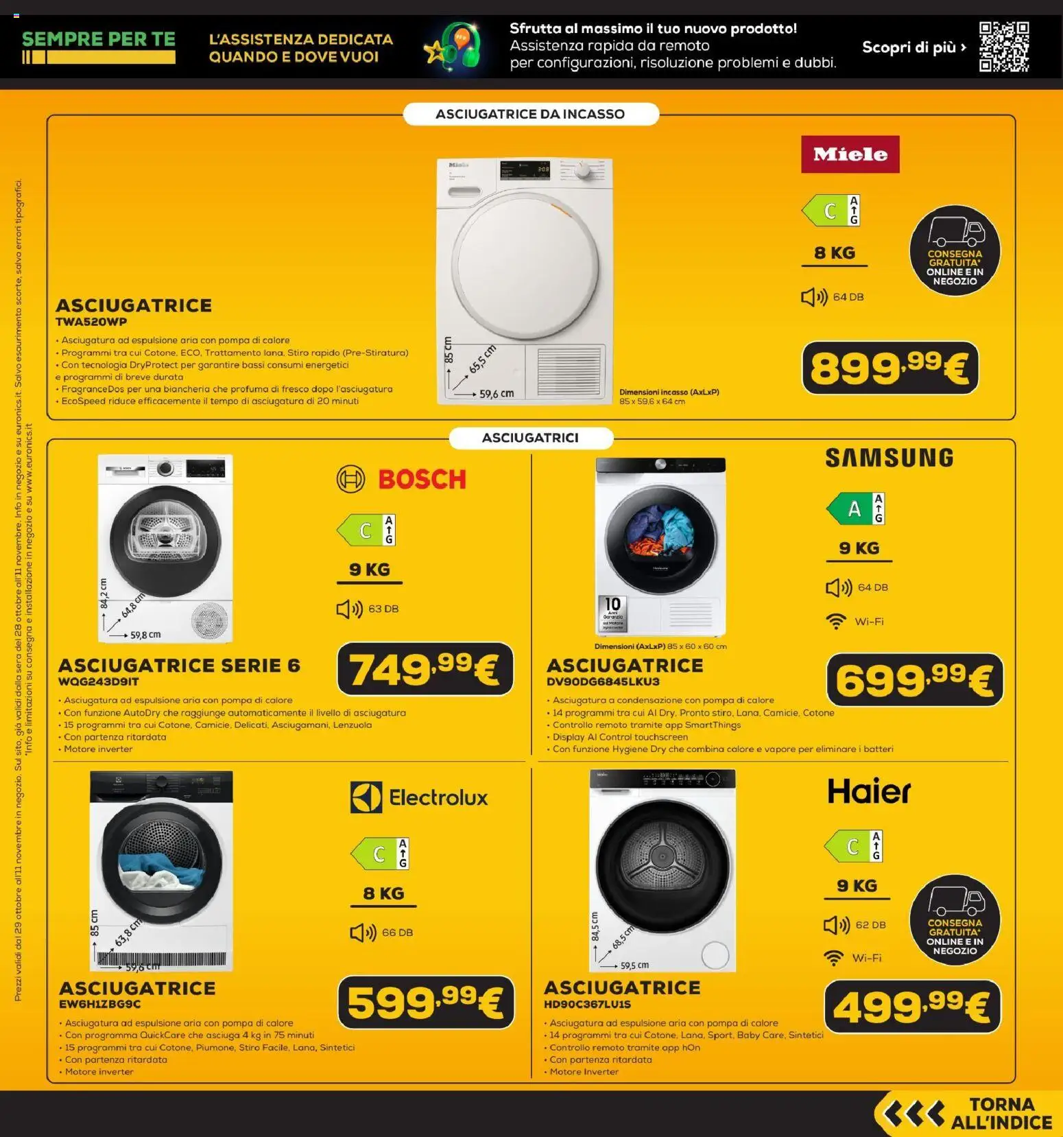 Anteprima dell'opuscolo Euronics Black Friday dal negozio Euronics valido da 29/10/2026 - Samsung, Asciugatrice, Miele, Lenzuola, Tè