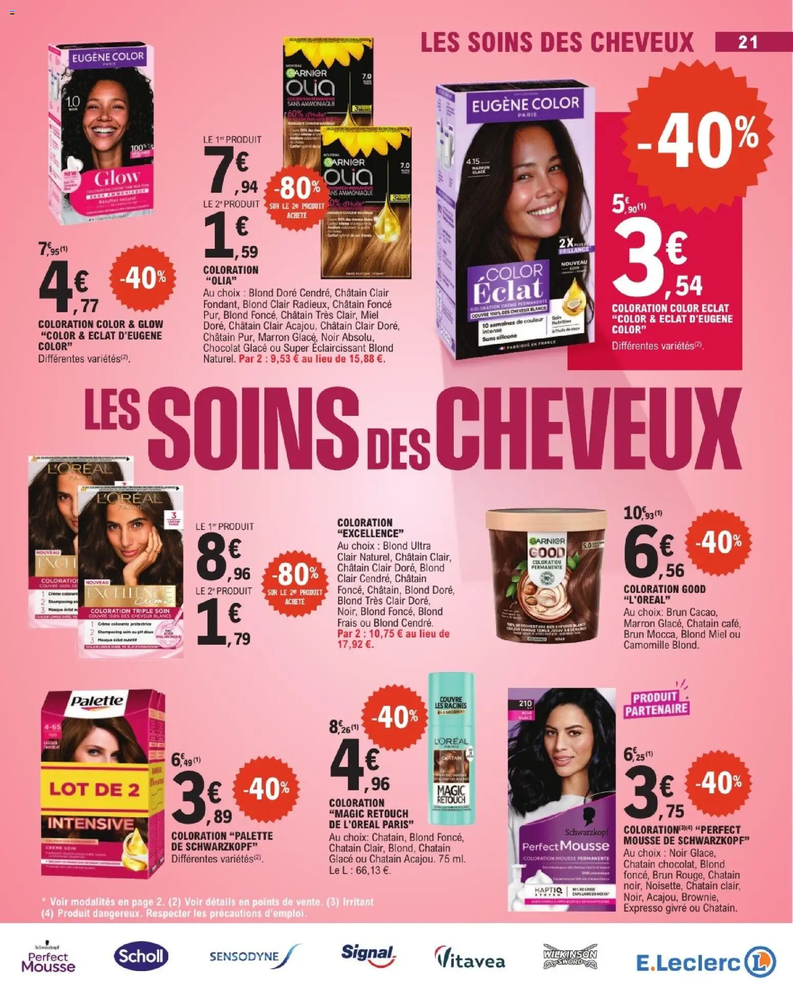Prévisualisation de E.Leclerc Beaute automne du magasin E.Leclerc formulaire valide 01/09/2026 - Glace, Chocolat, Miel, Crème, Masque, Shampooing, Scholl, Coloration