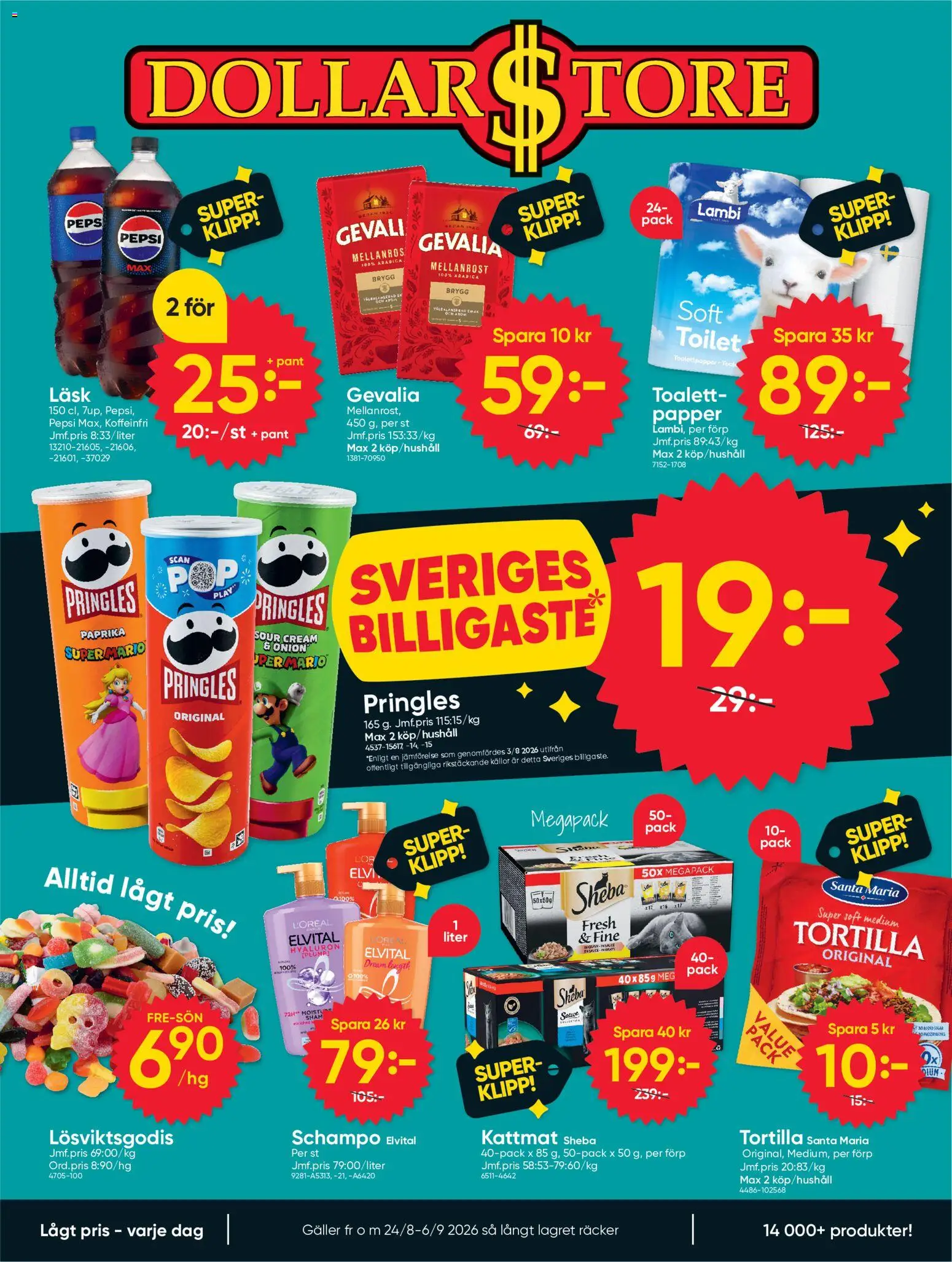 Förhandsgranska reklamblad Dollar Store erbjudanden från butik Dollar Store gäller från 24/08/2026