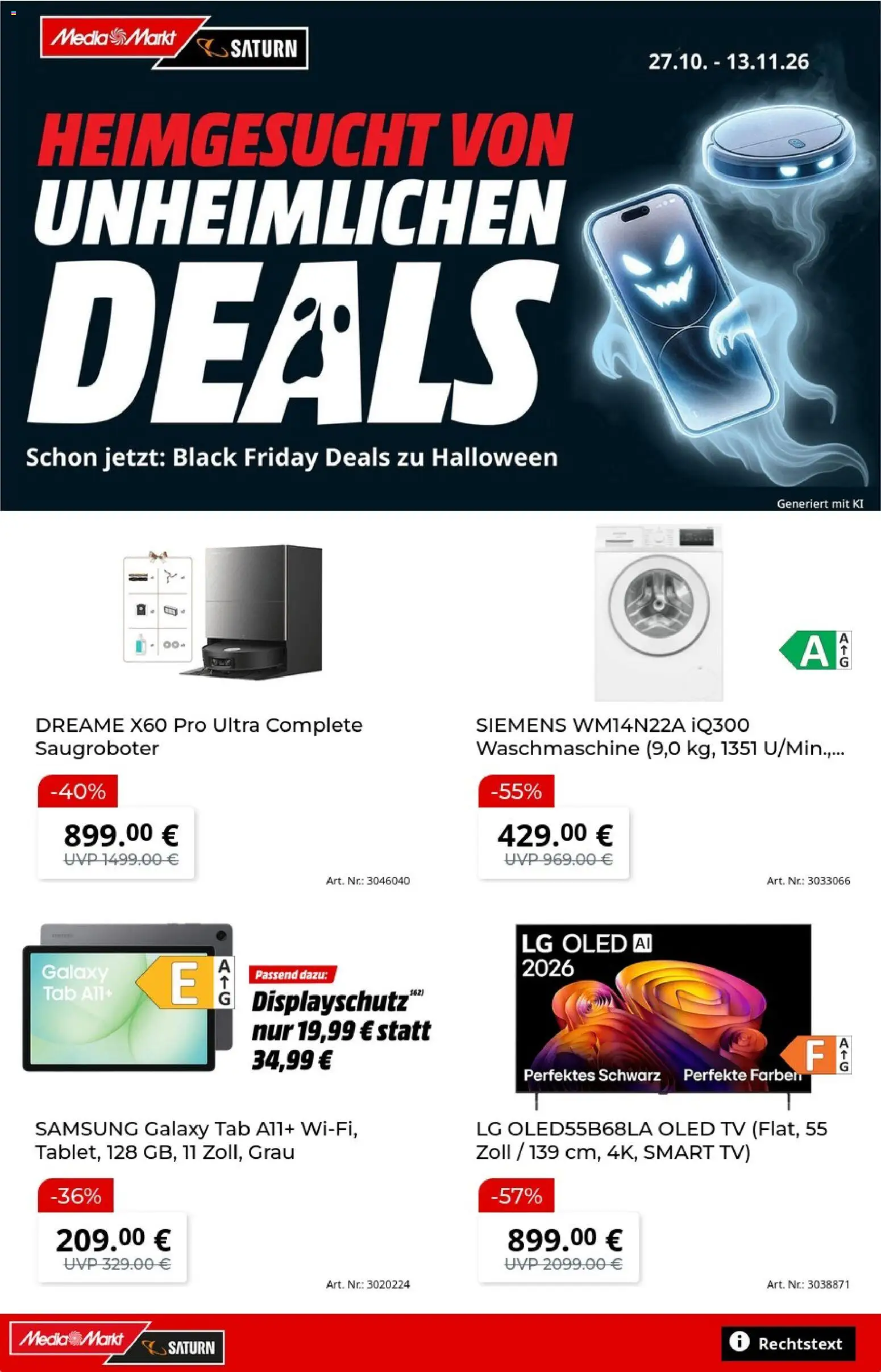 Vorschau von dem Prospekt des Geschäftes Media Markt, gültig ab dem 27.10.2026 - Samsung, Waschmaschine, TV, Siemens, LG, Smart TV