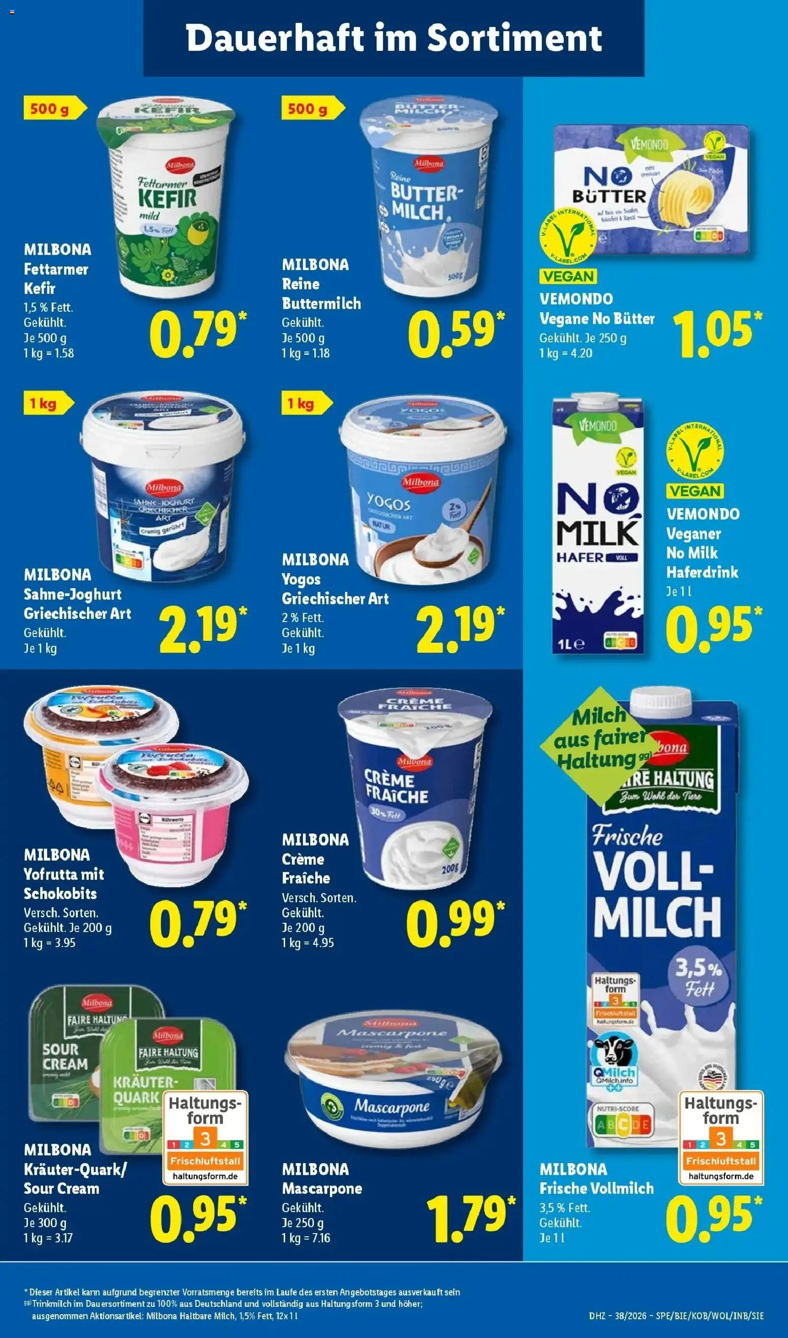 Vorschau von dem Prospekt des Geschäftes Lidl, gültig ab dem 14.09.2026 - Butter, Mascarpone, Kefir, Quark, Milch, Buttermilch, Creme, Haferdrink